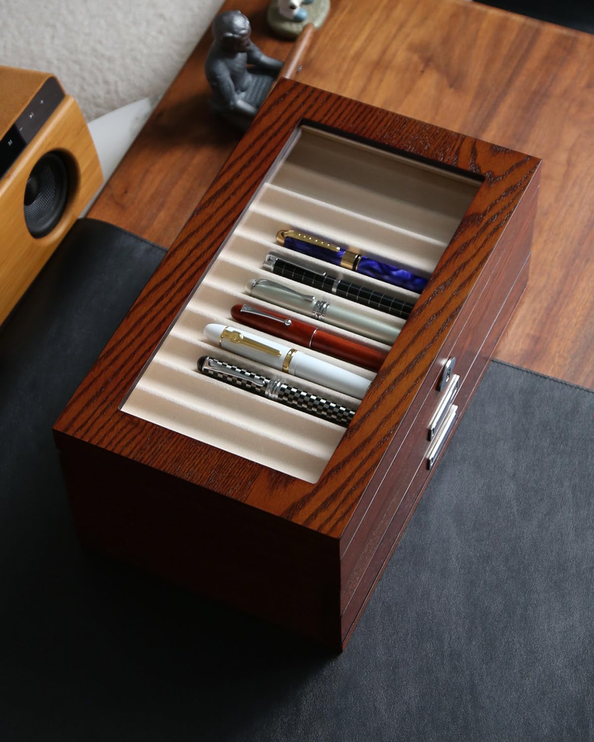 Amazon.co.jp: Besforu 木製ペンディスプレイケース 36スロット 万年筆
