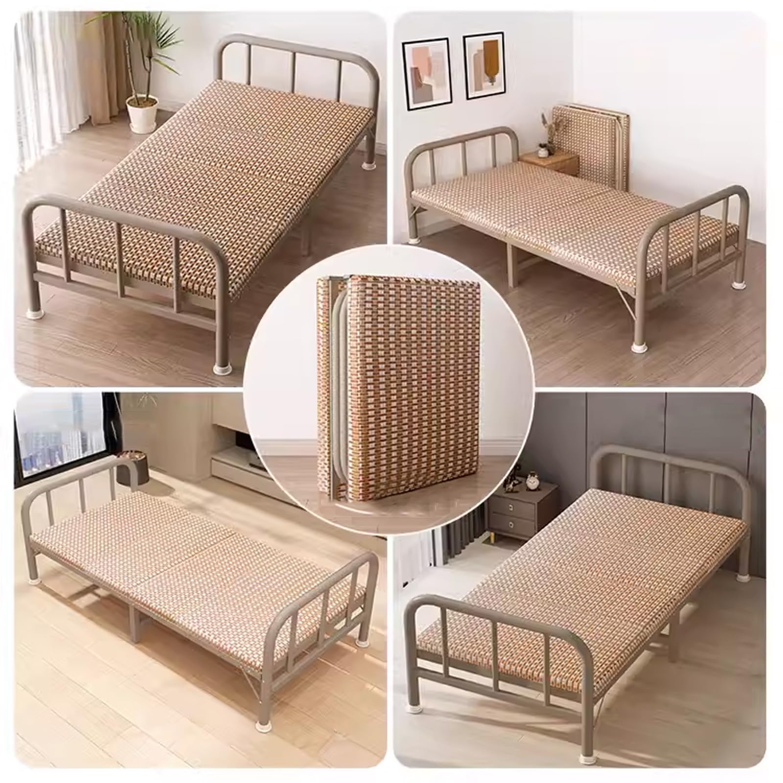 Amazon｜簡易折りたたみベッド マットレスなし 厚みのある鉄骨フレーム