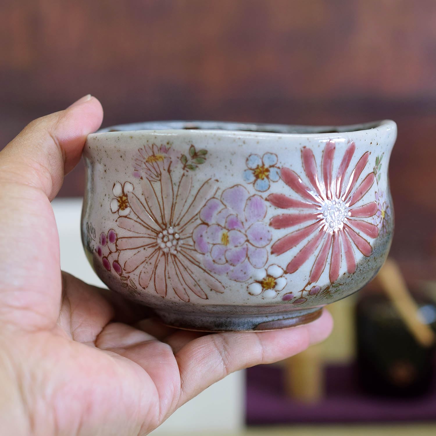 Amazon | 抹茶碗 陶器 茶器 九谷焼 抹茶茶碗 華 ブランド 抹茶 お茶碗