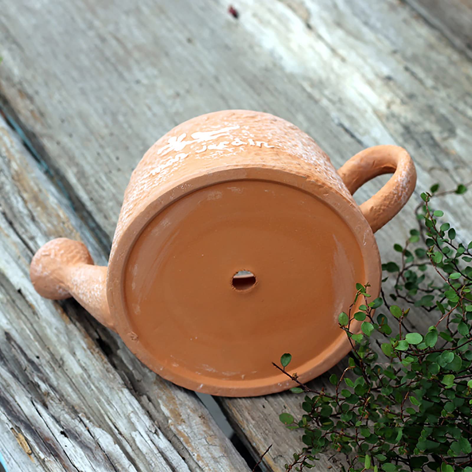 Amazon.co.jp: テラコッタプランター植木鉢、排水穴ティーポット形状の