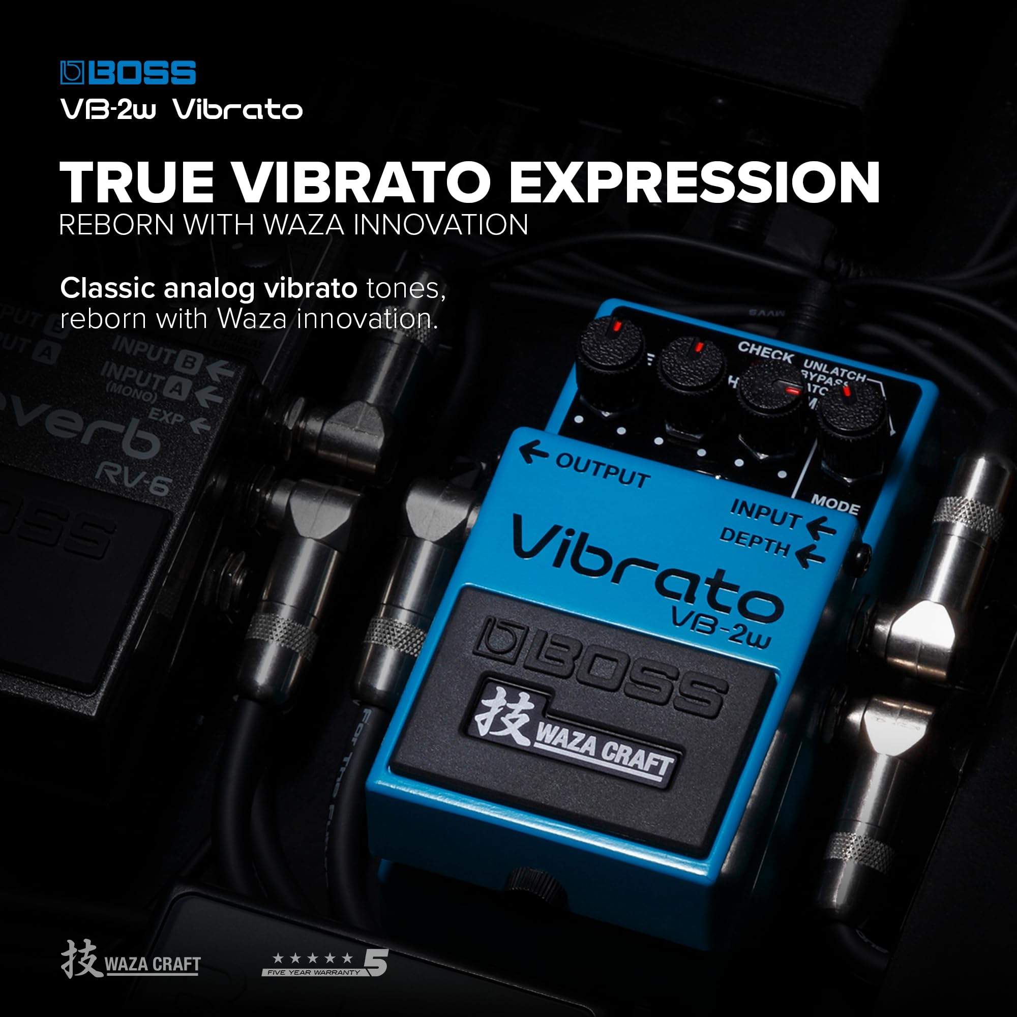 Amazon.com: BOSS VB-2W Vibrato | Premium Waza Craft Guitar Effect