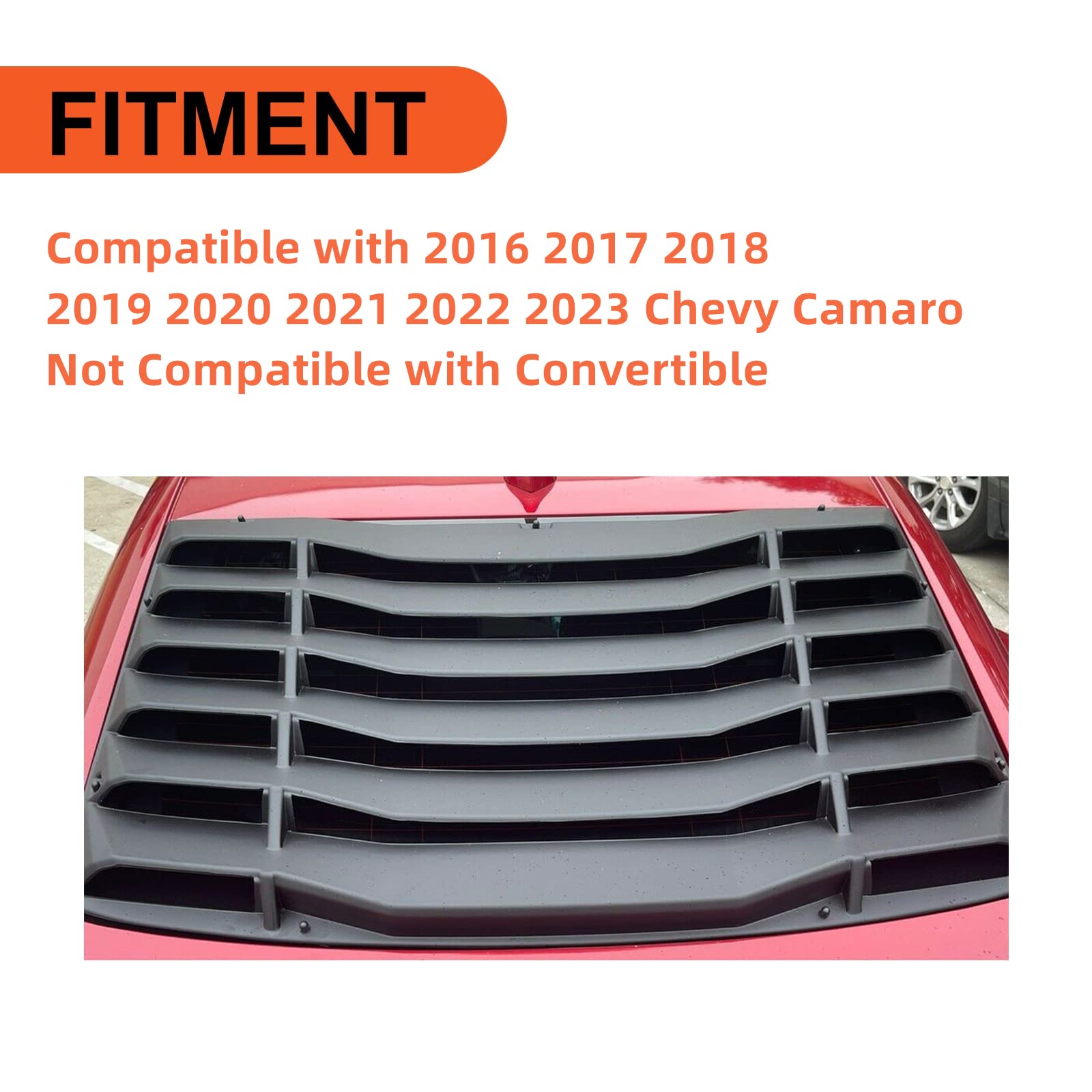 Amazon | ECOTRIC リアウィンドウルーバー 2016-2023 シボレーカマロ