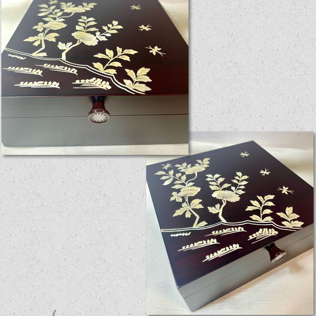 Amazon.co.jp: 極 韓国 螺鈿細工 螺鈿漆器 宝石箱 ジュエリーボックス