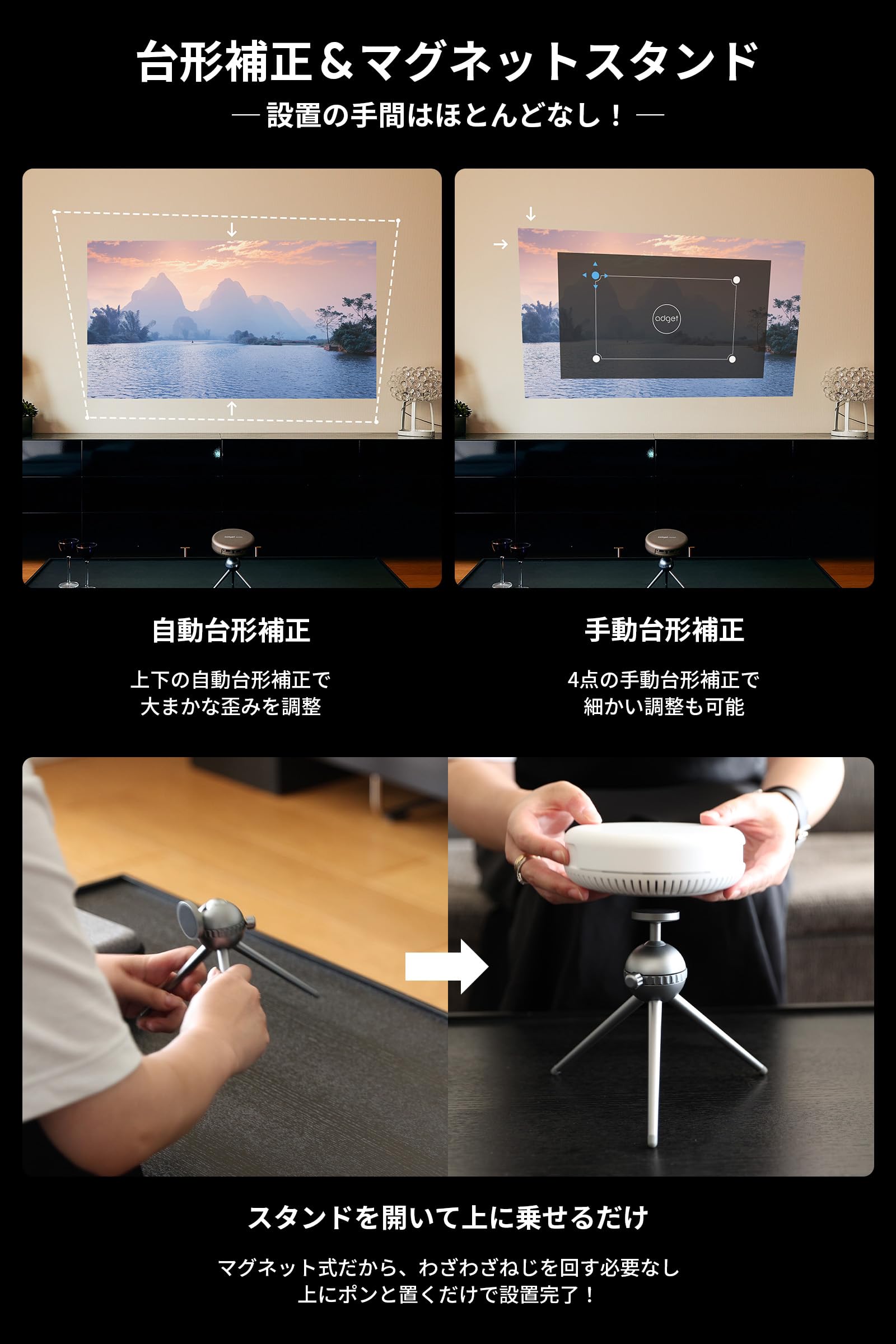 Amazon.co.jp: Adget Pocket Projector Mobile Projector, Small Home