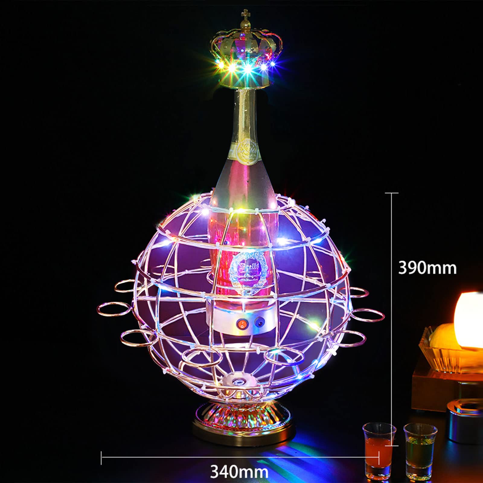 Amazon｜テキーラ観覧車 船 回転する地球儀 LED酒ボトルの表示棚