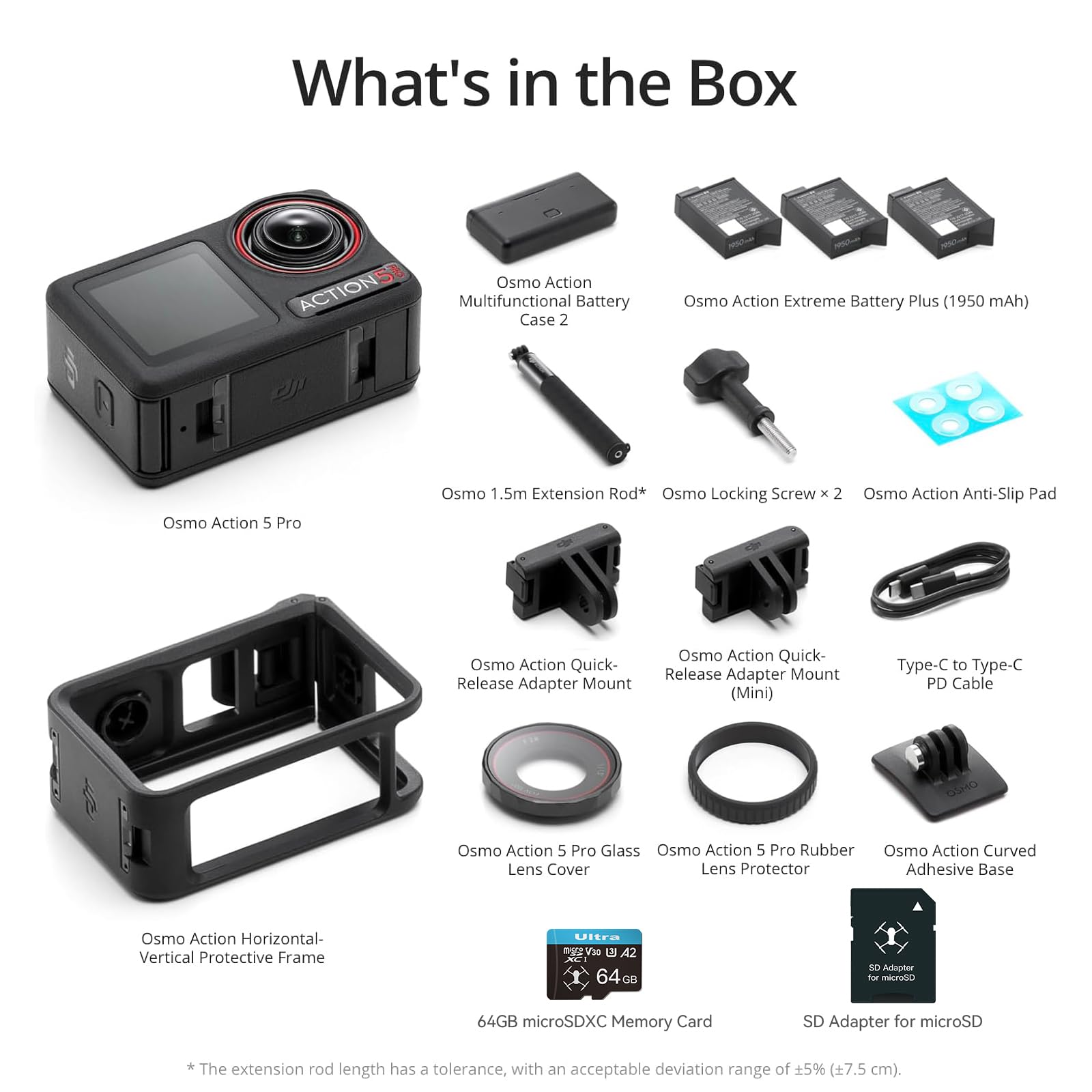 Amazon.com : DJI Osmo Action 5 Pro Adventure Combo, with 64GB