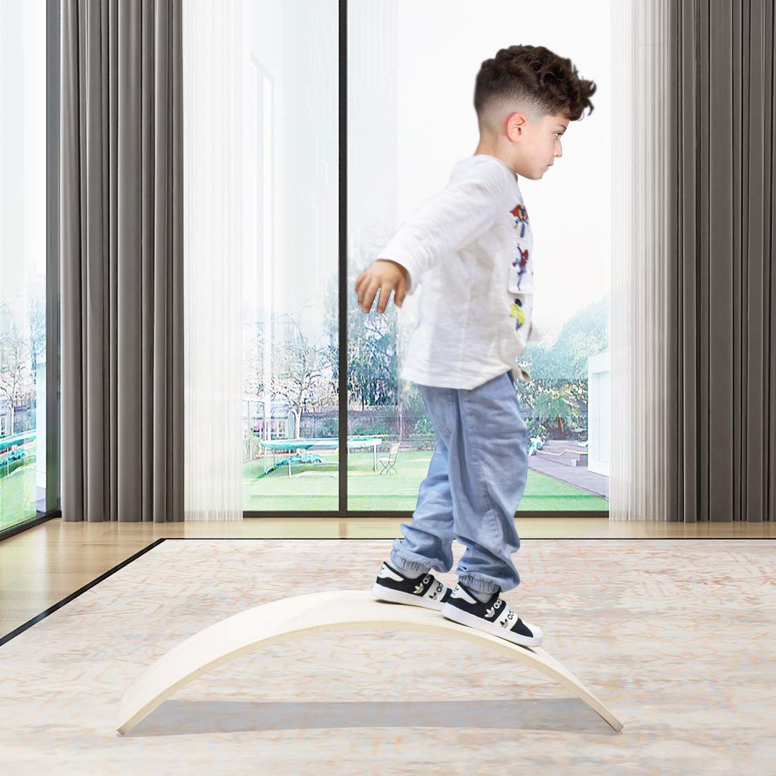 Amazon.co.jp: FUNPENY 木製バランスボード Wobbel Balance Board 子供