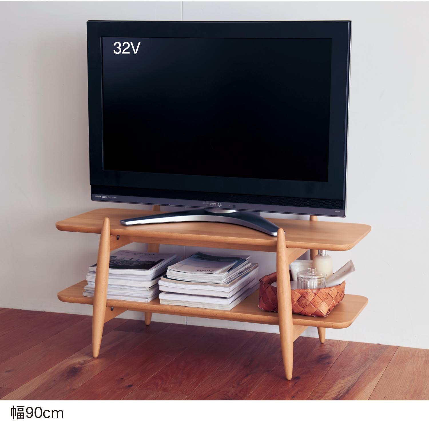 Amazon.co.jp: [ベルメゾン] テレビ台 北欧調 すっきりとしたまるみ