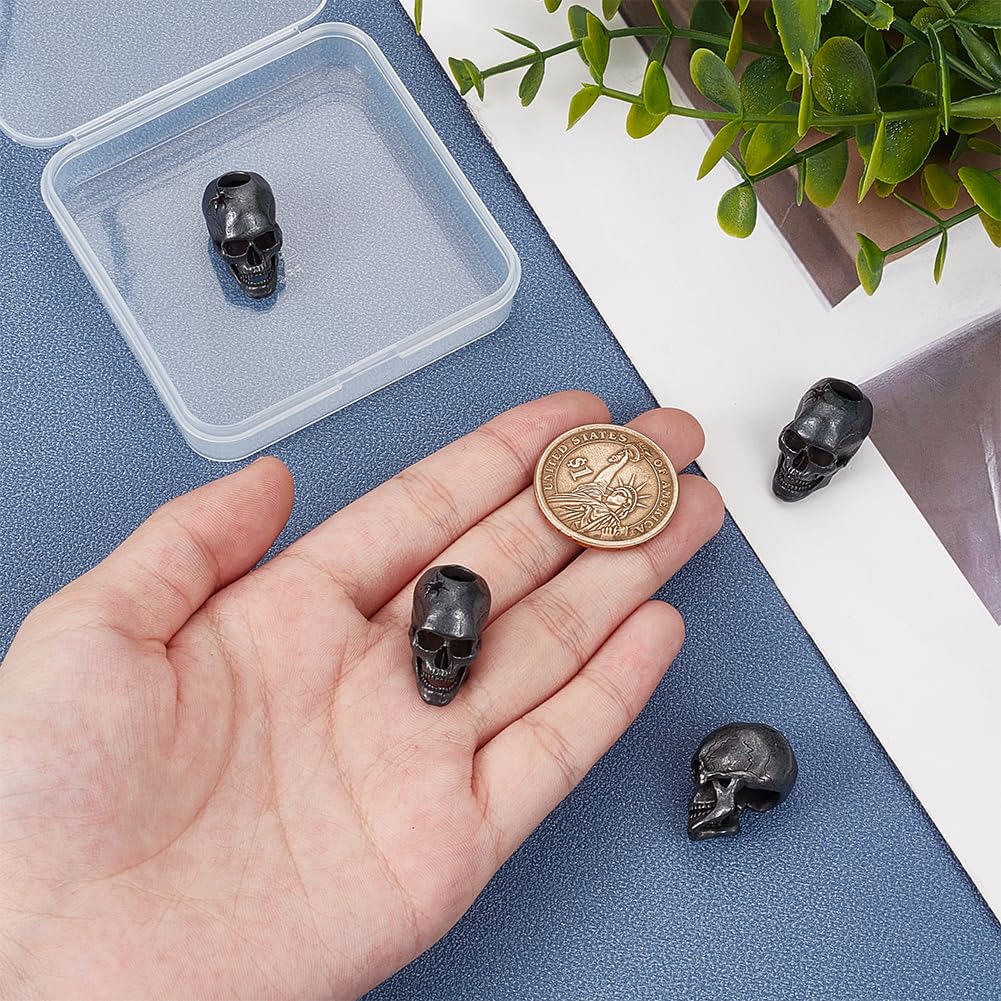 Amazon.co.jp: OLYCRAFT 4個入 スカルビーズ ドクロビーズ 髑髏 真鍮製