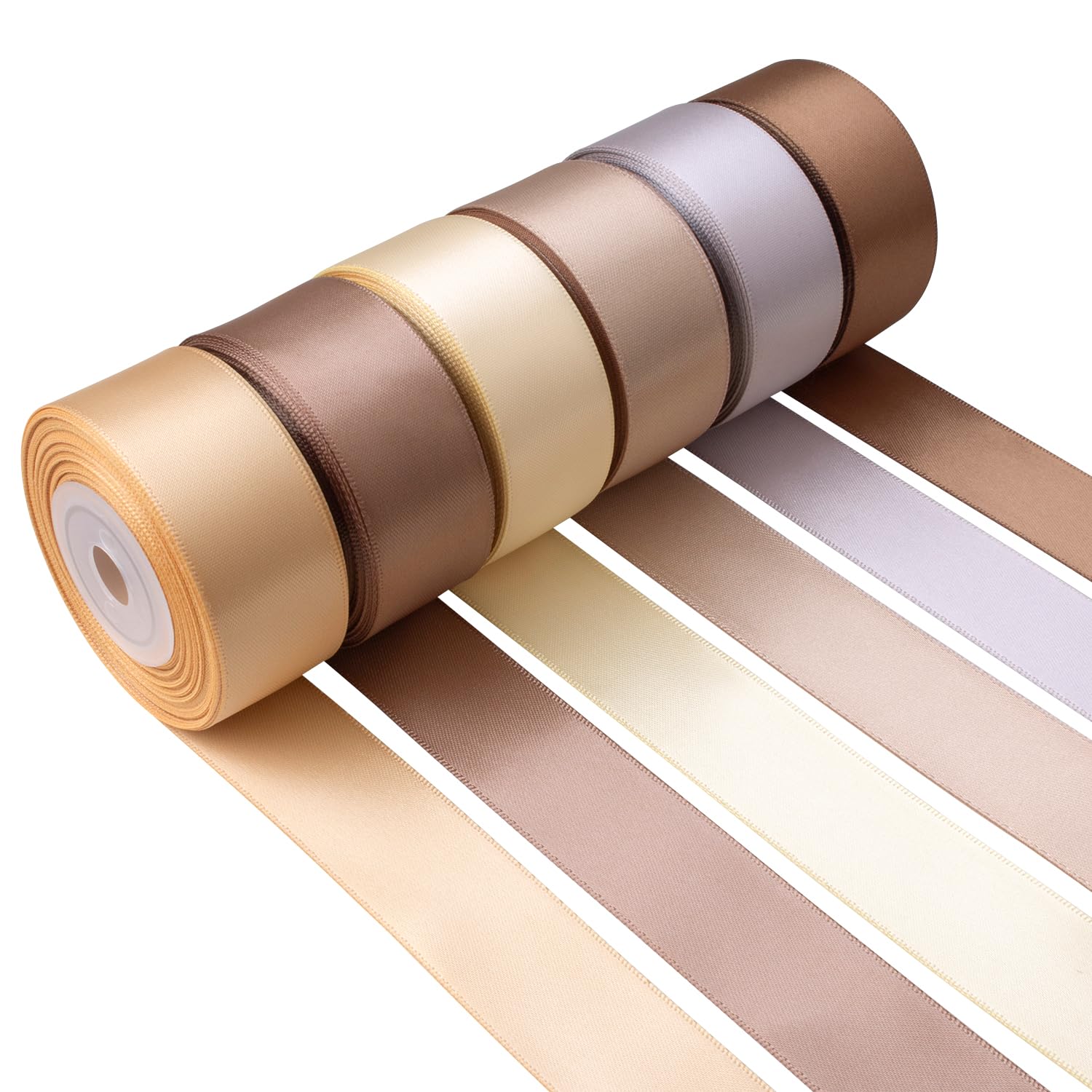 Amazon.com: Mlurcu Light Brown Ribbon 1 Inch Wide Neutral Ribbon