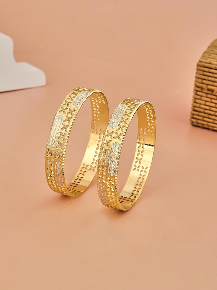 Buy CYGNI BANGLES Elegant Gold-Plated Bangles for Women