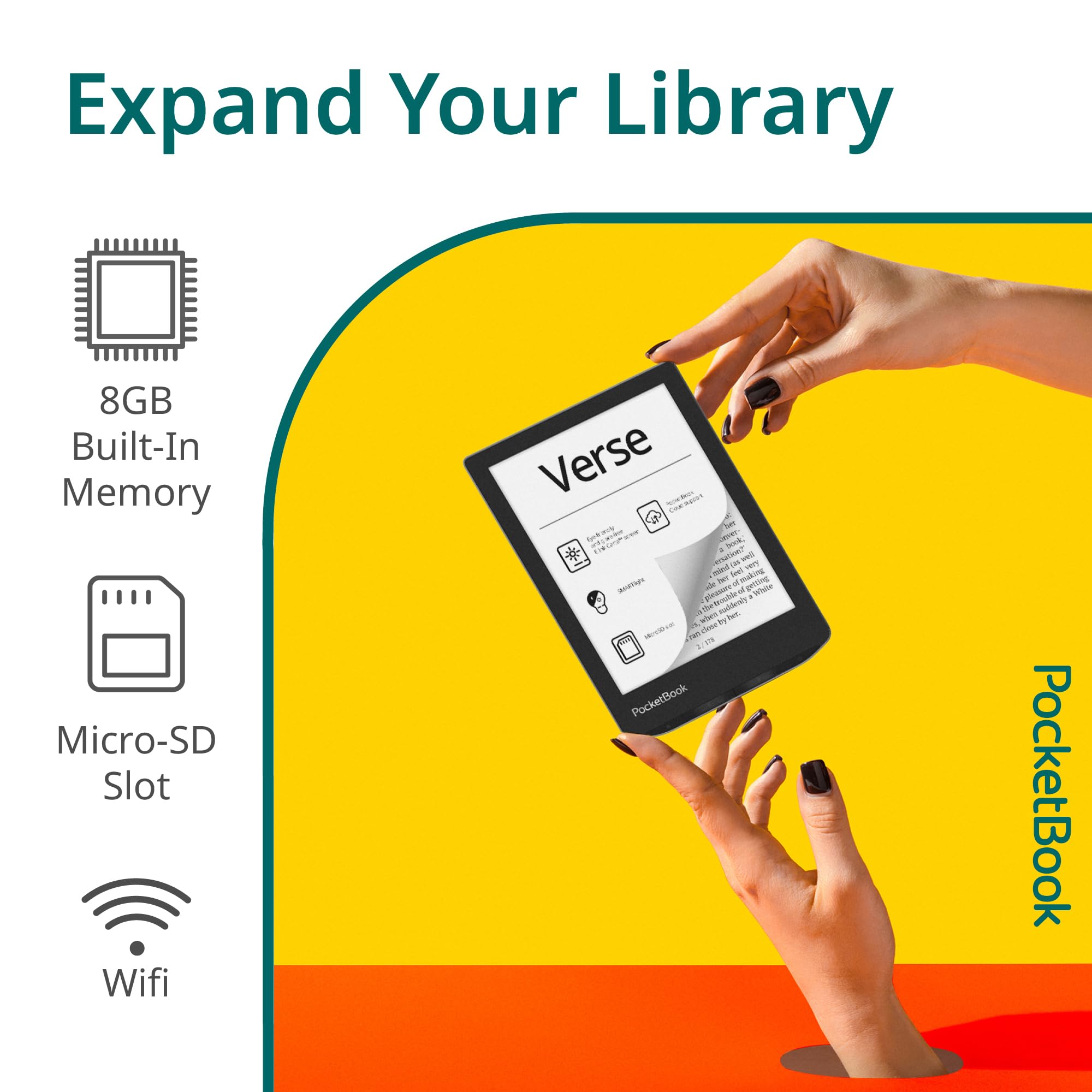 Amazon.co.jp: PocketBook Verse E-Reader | Eye-Friendly 6'' E-Ink