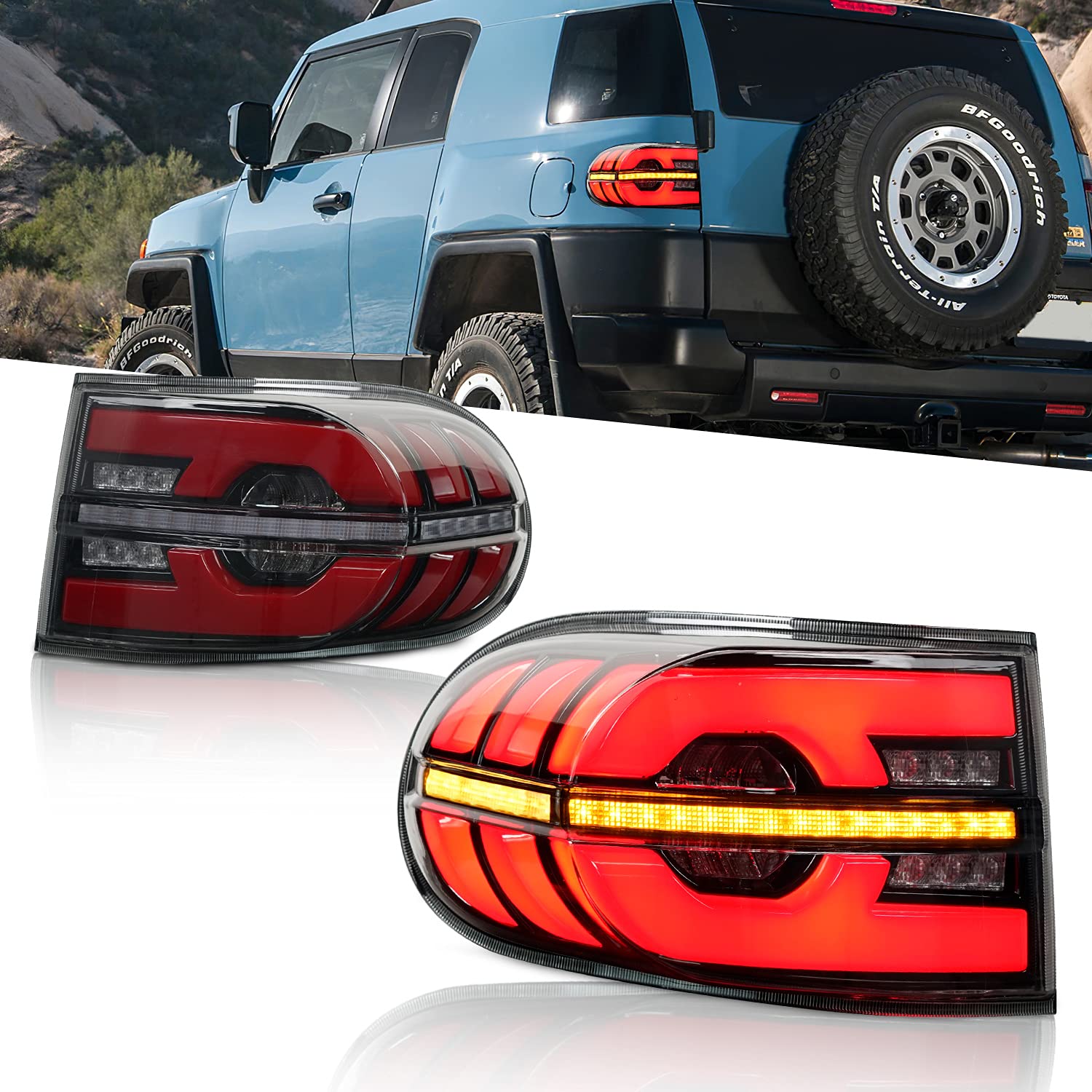 Amazon | YUANZHENG トヨタ FJ クルーザー テールランプ 全LED テール