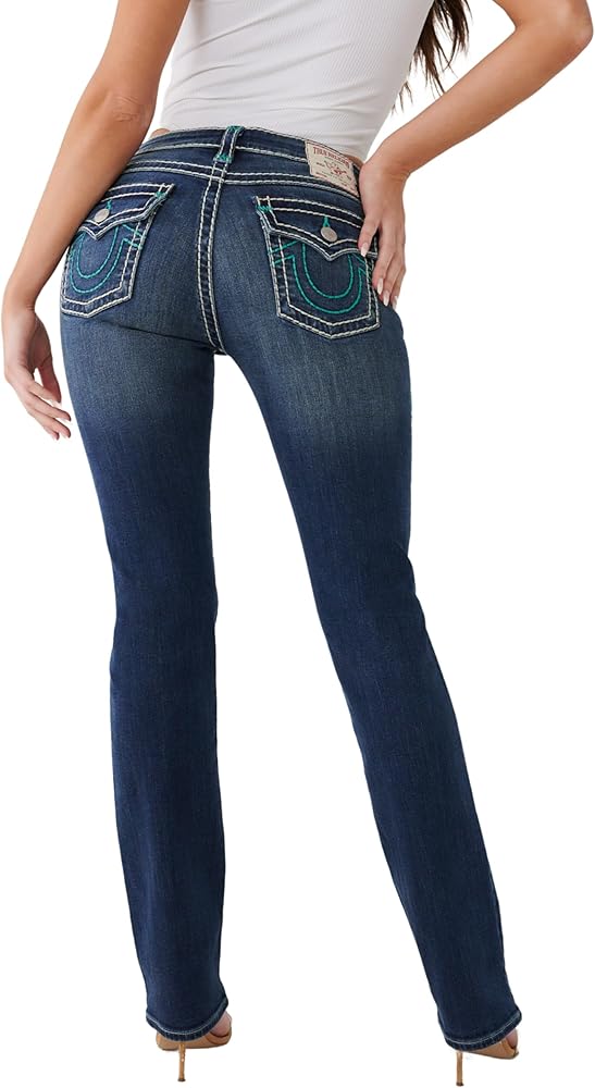 True Religion Women's Billie Straight Fit Super T Flap Jean