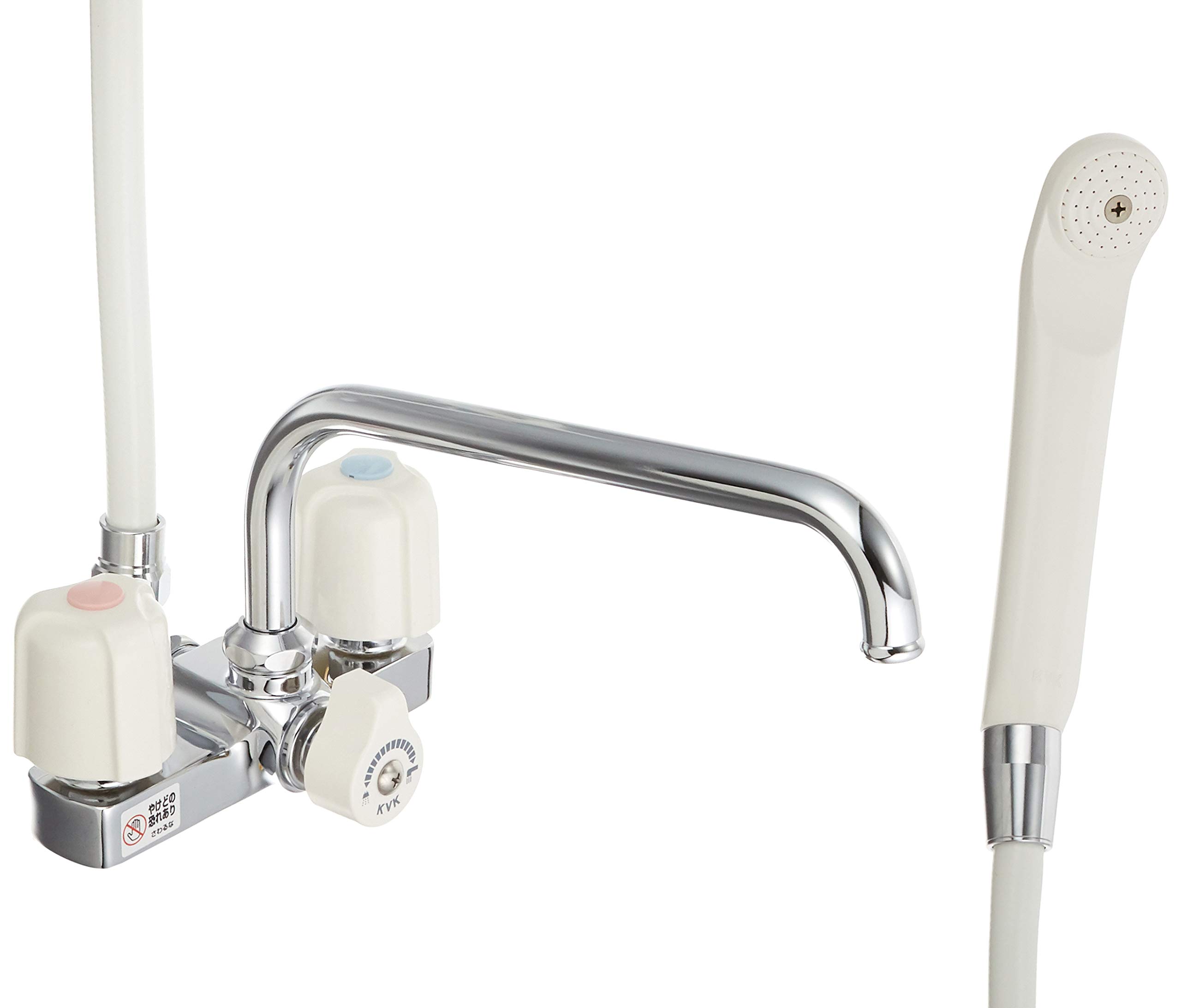 Amazon | KVK デッキ型2ハンドルシャワー混合水栓 240mmパイプ付