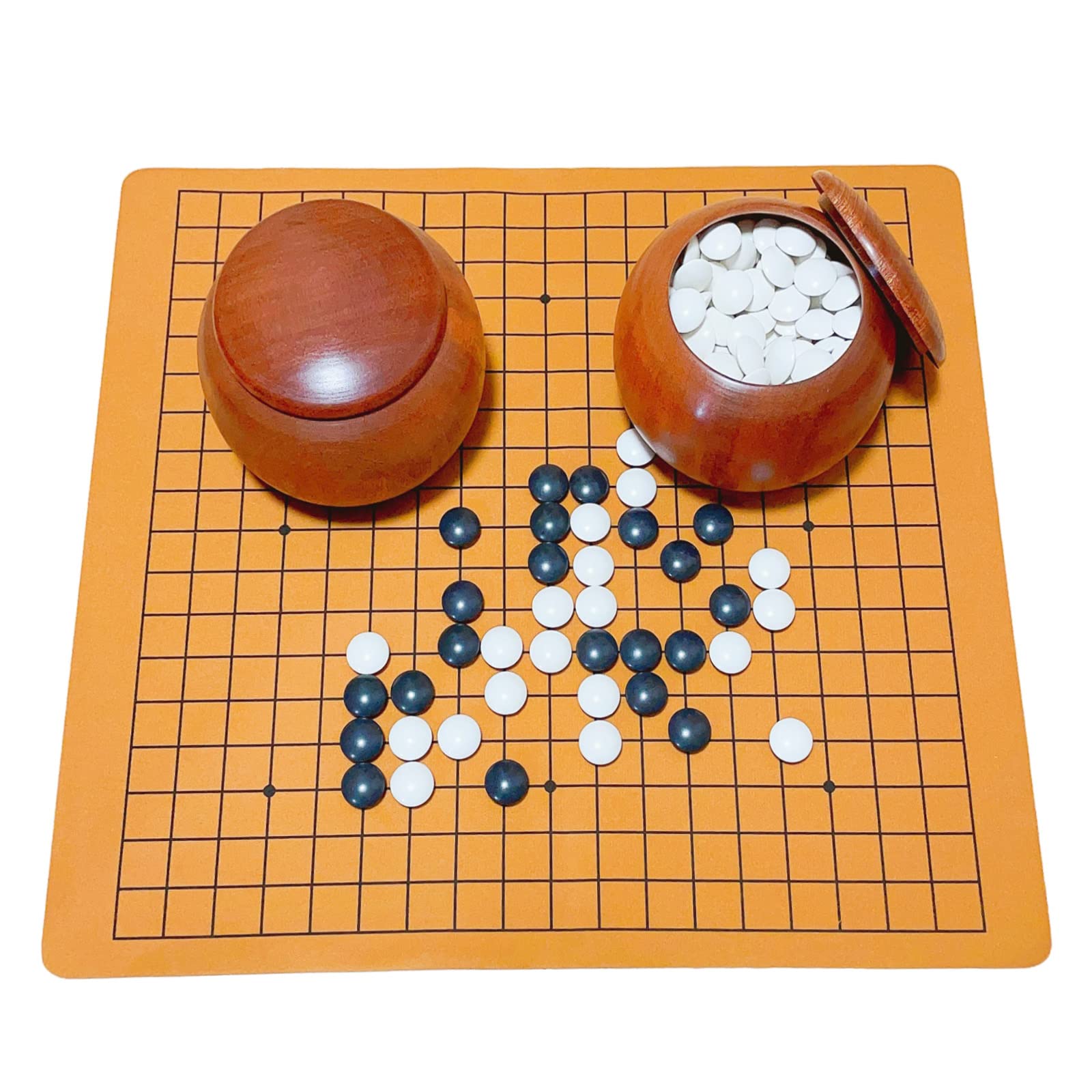 Amazon | 囲碁 セット 桃花心木の木製碁笥 厚み約9.2mm（33号