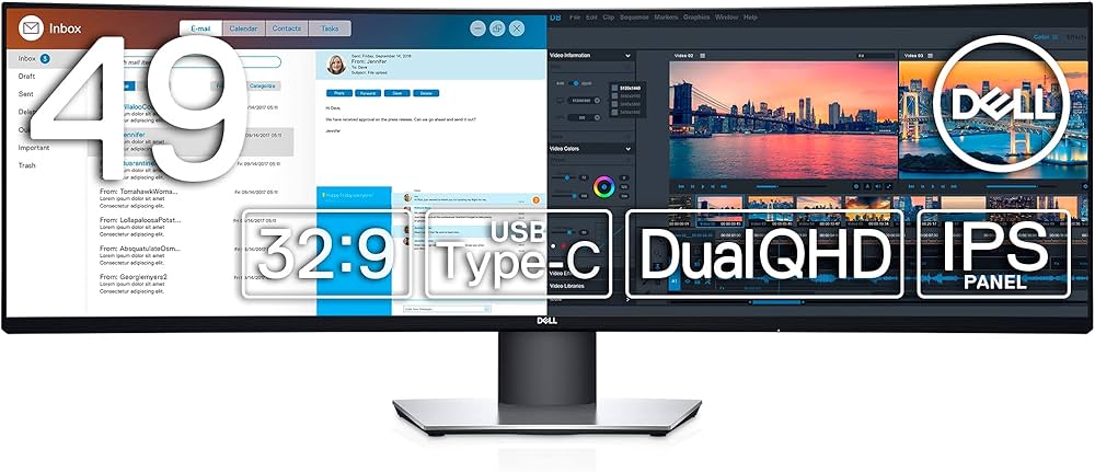 Amazon.co.jp: Dell U4919DW 49インチ 曲面 大型モニター ディスプレイ