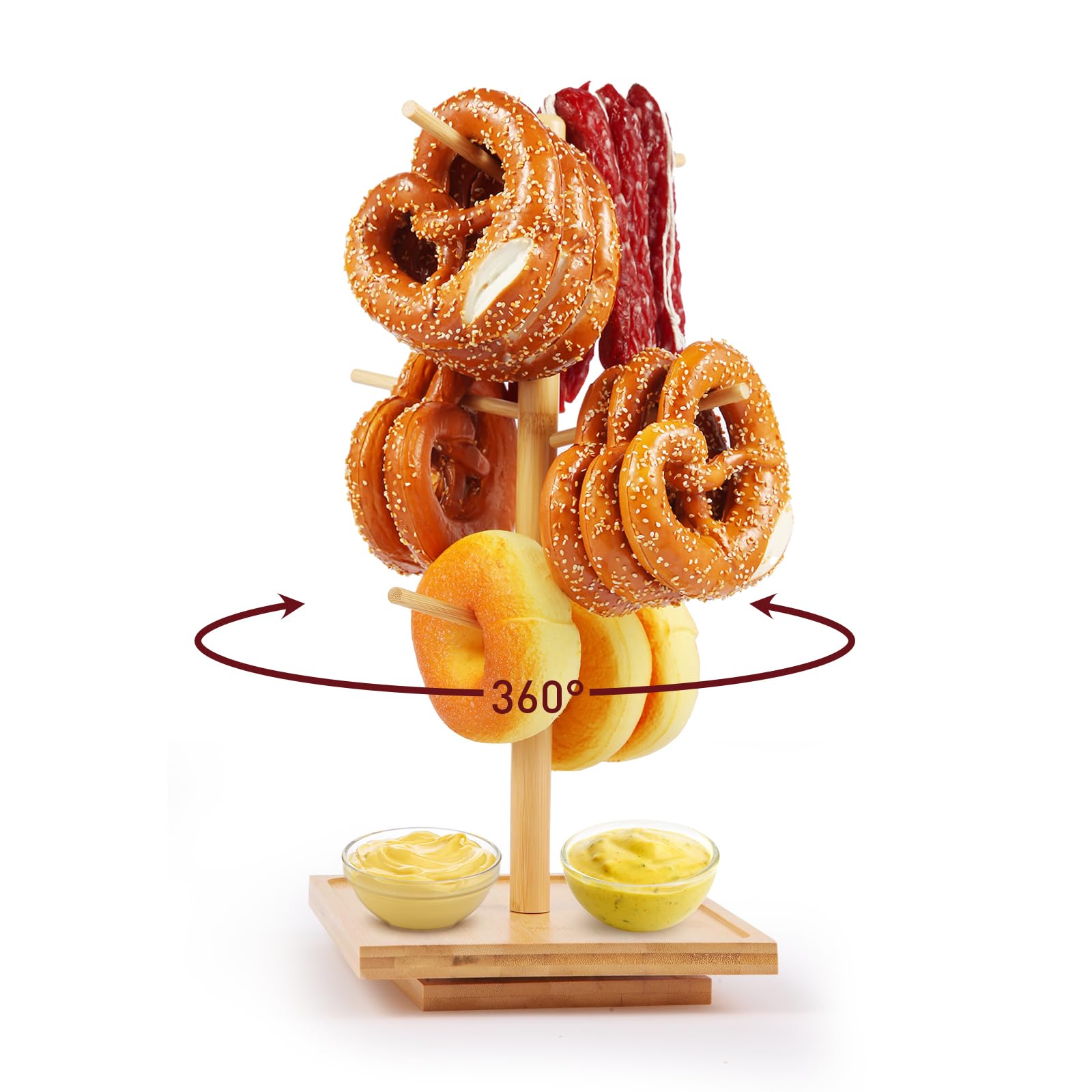 Amazon.com: avvkfcmn Rotating Pretzel Holder Stand, Wooden Tree