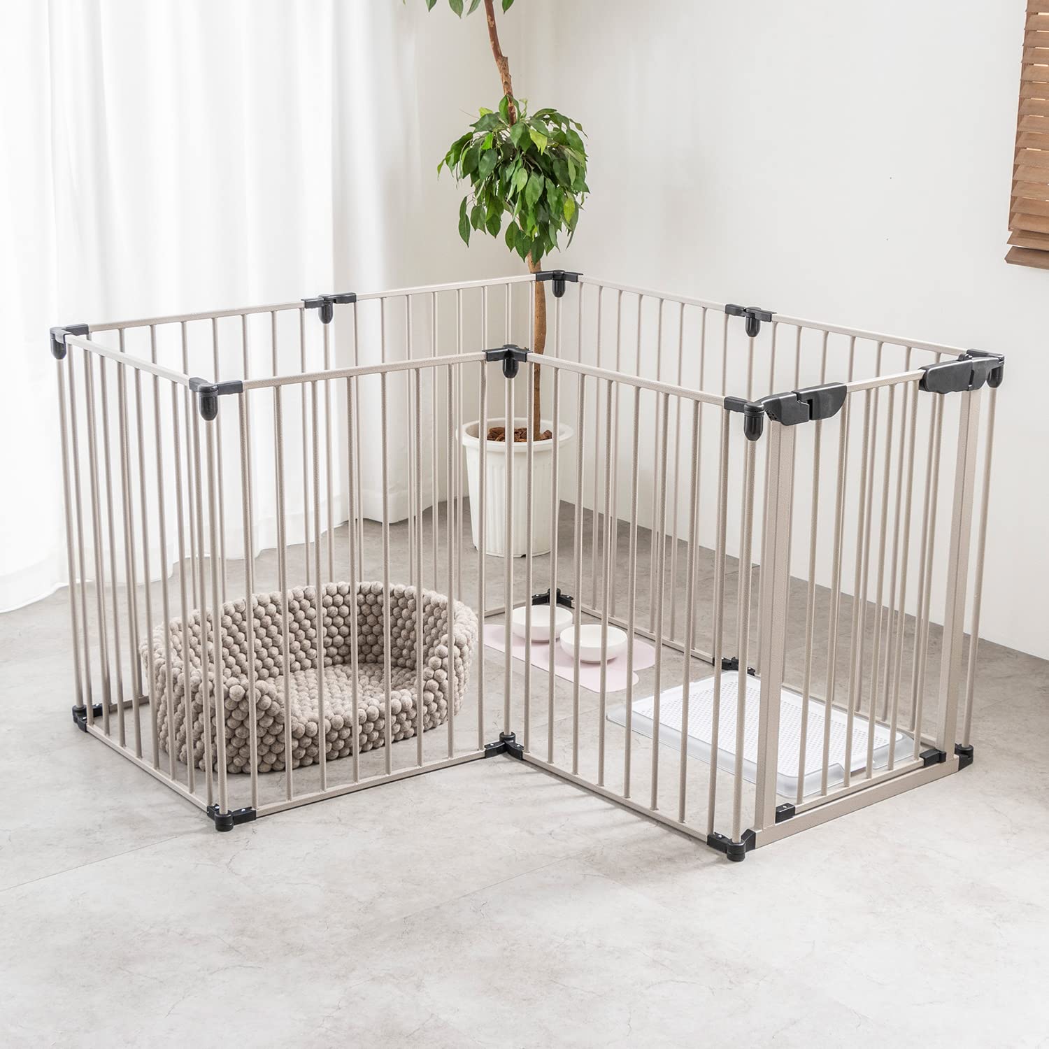 Amazon.co.jp: 犬 ゲージ Mサイズ サークル ケージ 8枚セット ペット