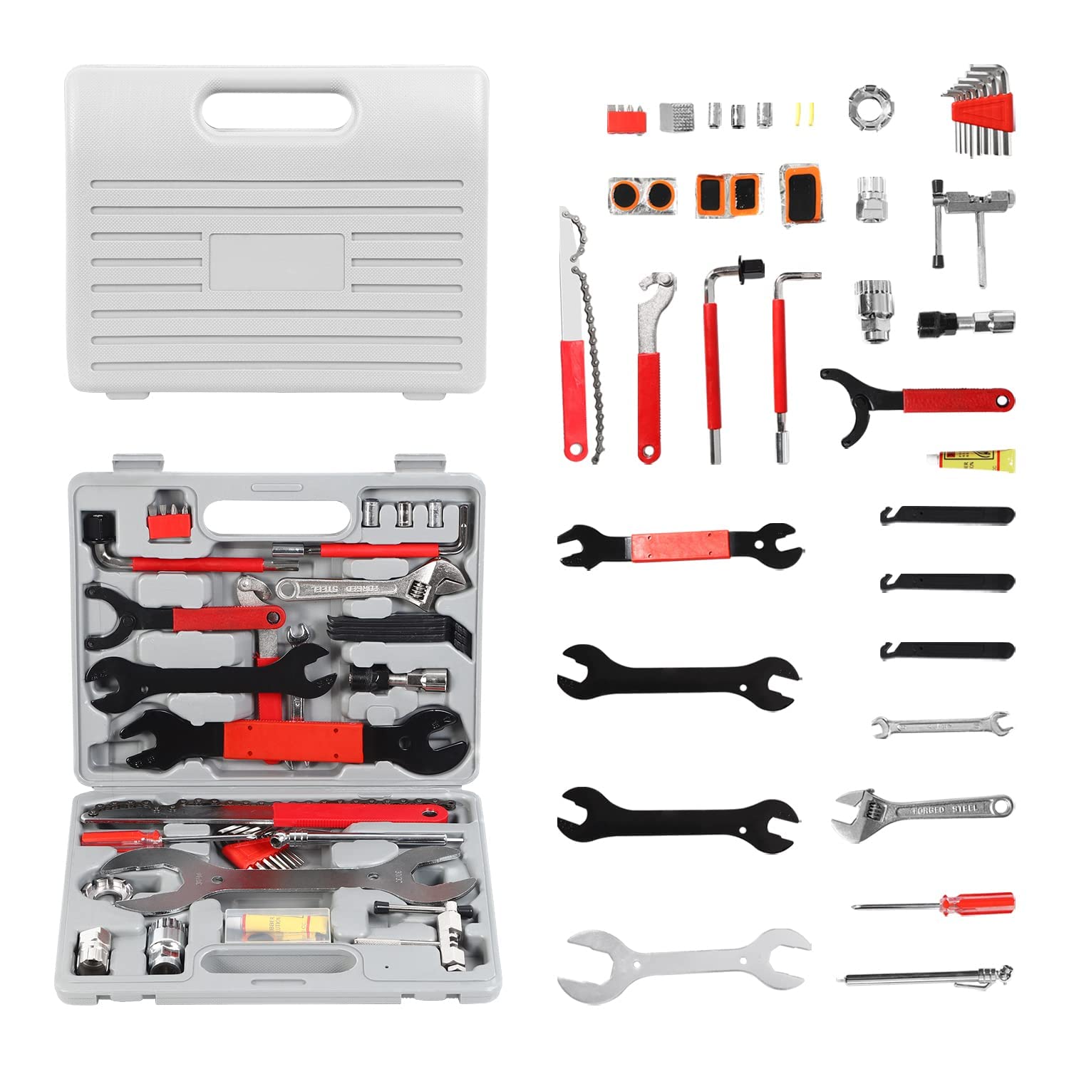 Amazon.co.jp: ZXMOTO 自転車修理ツールキット 44ピース 自転車マルチ