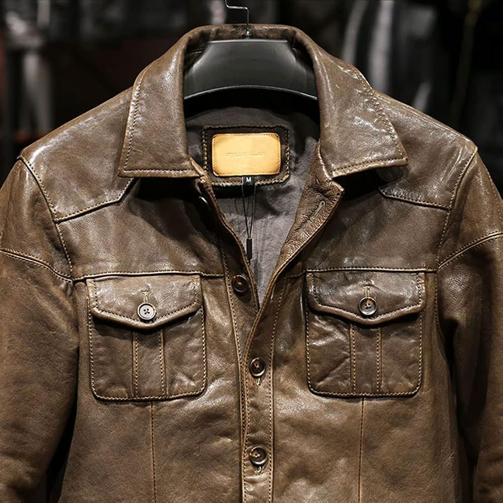 Amazon | [Tuklye] 山羊革 メンズ 1.1mm ゴートスキンヴィンテージ