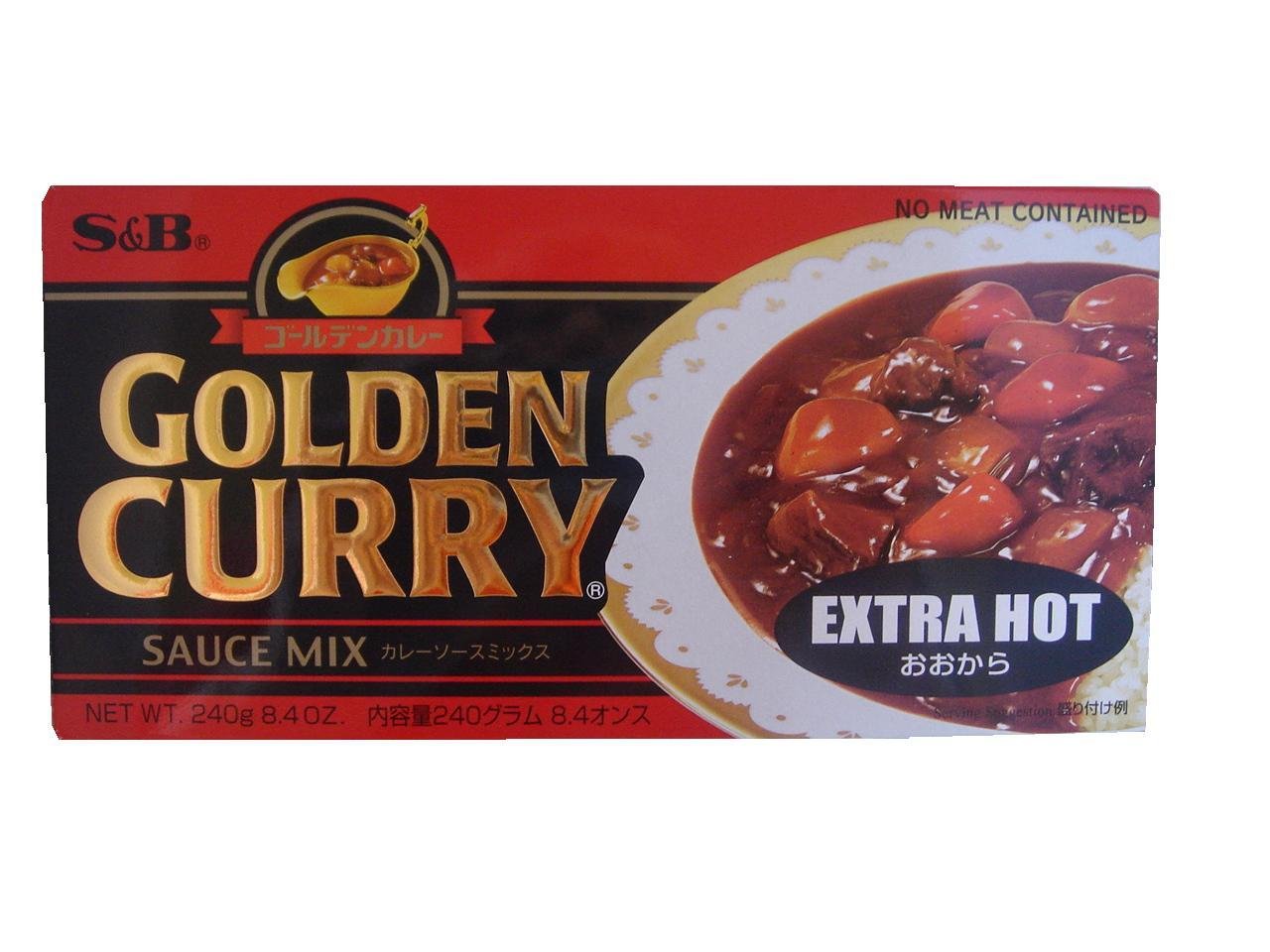 S&B Golden Curry Sauce Mix Extra Hot, 8.4-Ounce (Pack of 5