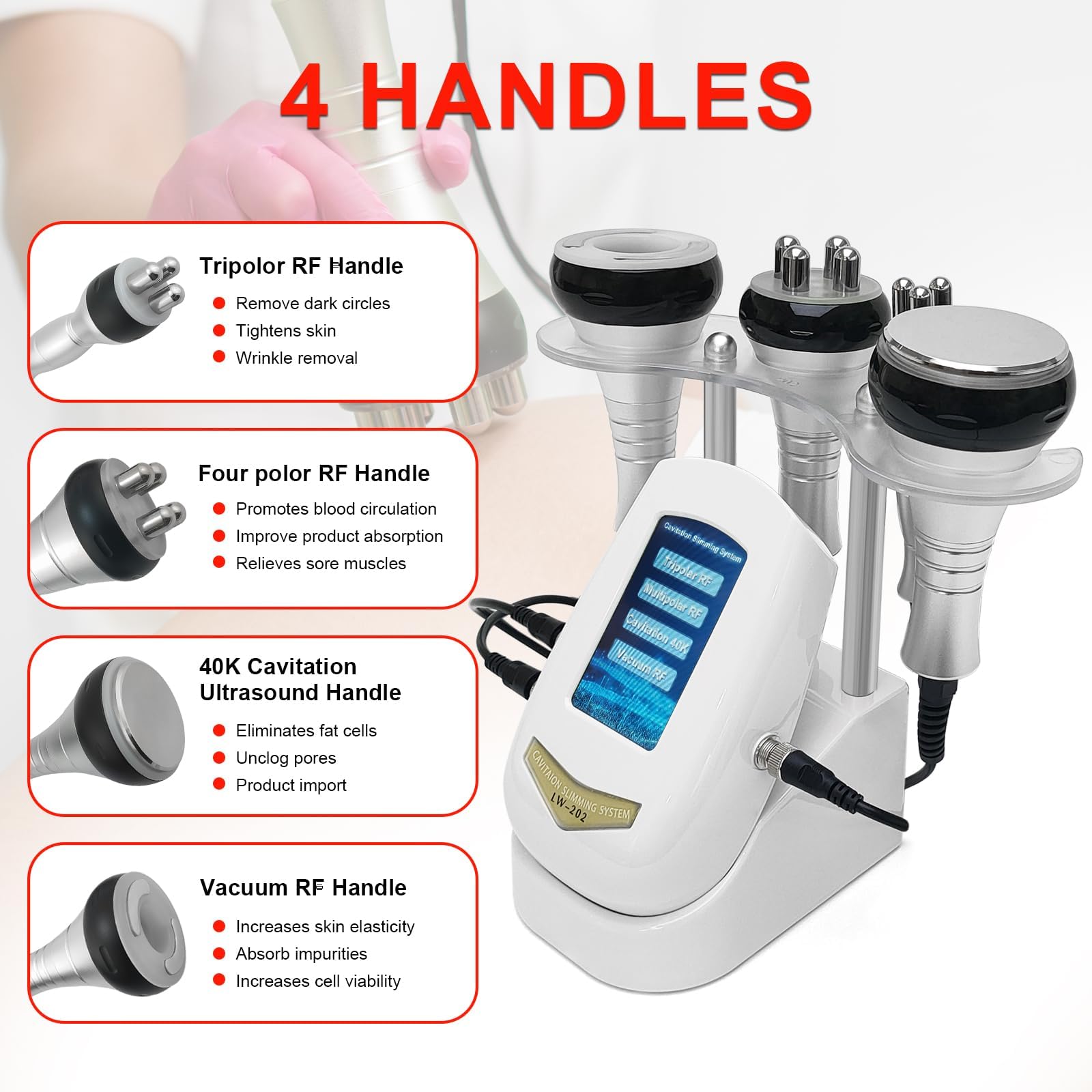 RF Cavitation Vacuum Multipole Body Shaper Beauty Device - Salon