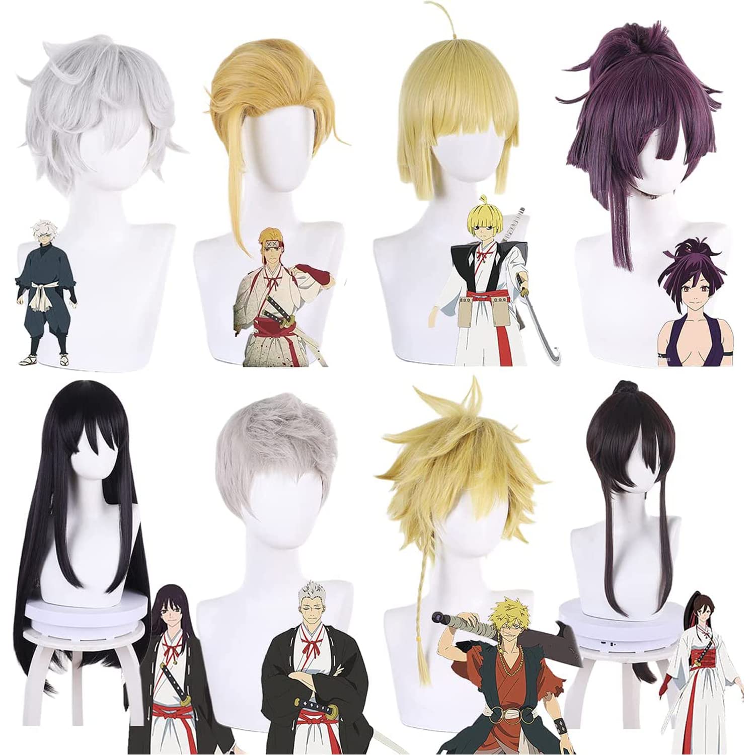 Amazon.co.jp: 地獄楽 コスプレウィッグ 画眉丸 山田浅ェ門 佐切 亜左