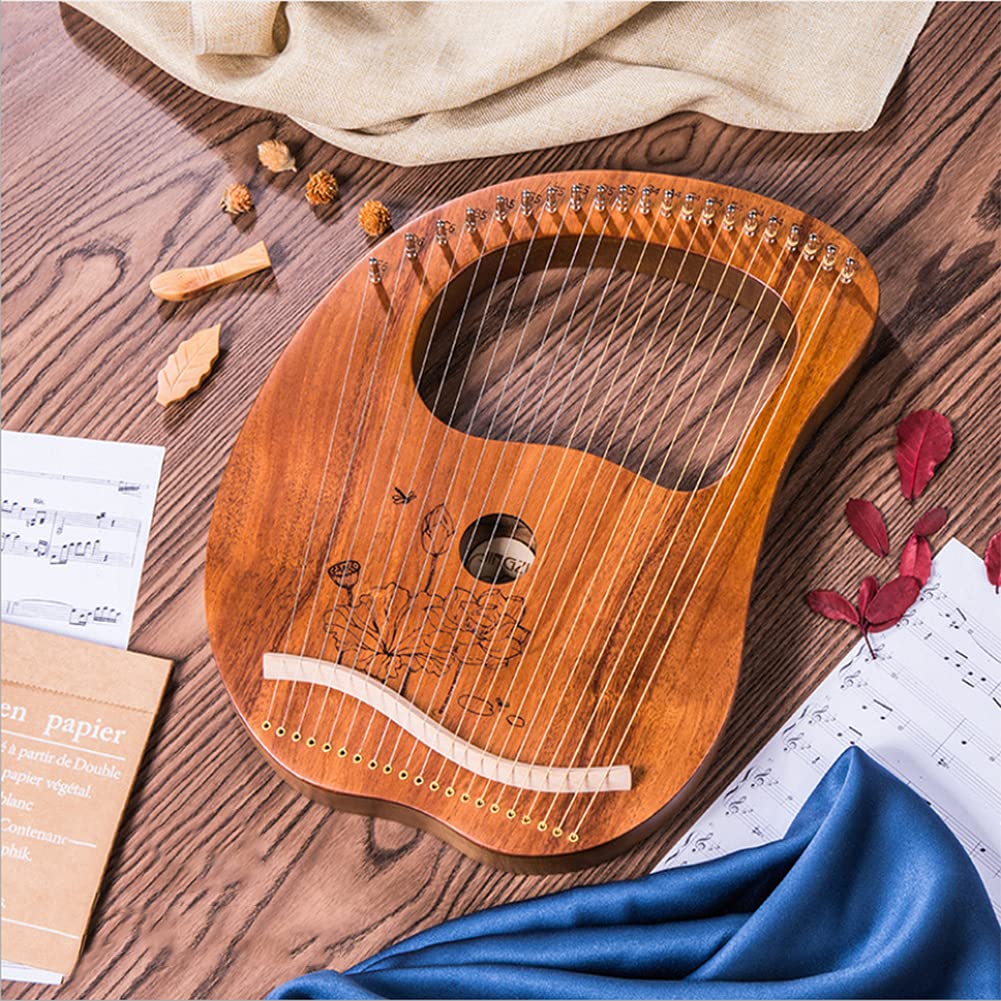 Amazon.co.jp: ライアー ハープ 21弦 木製ハープ 竪琴、マホガニー