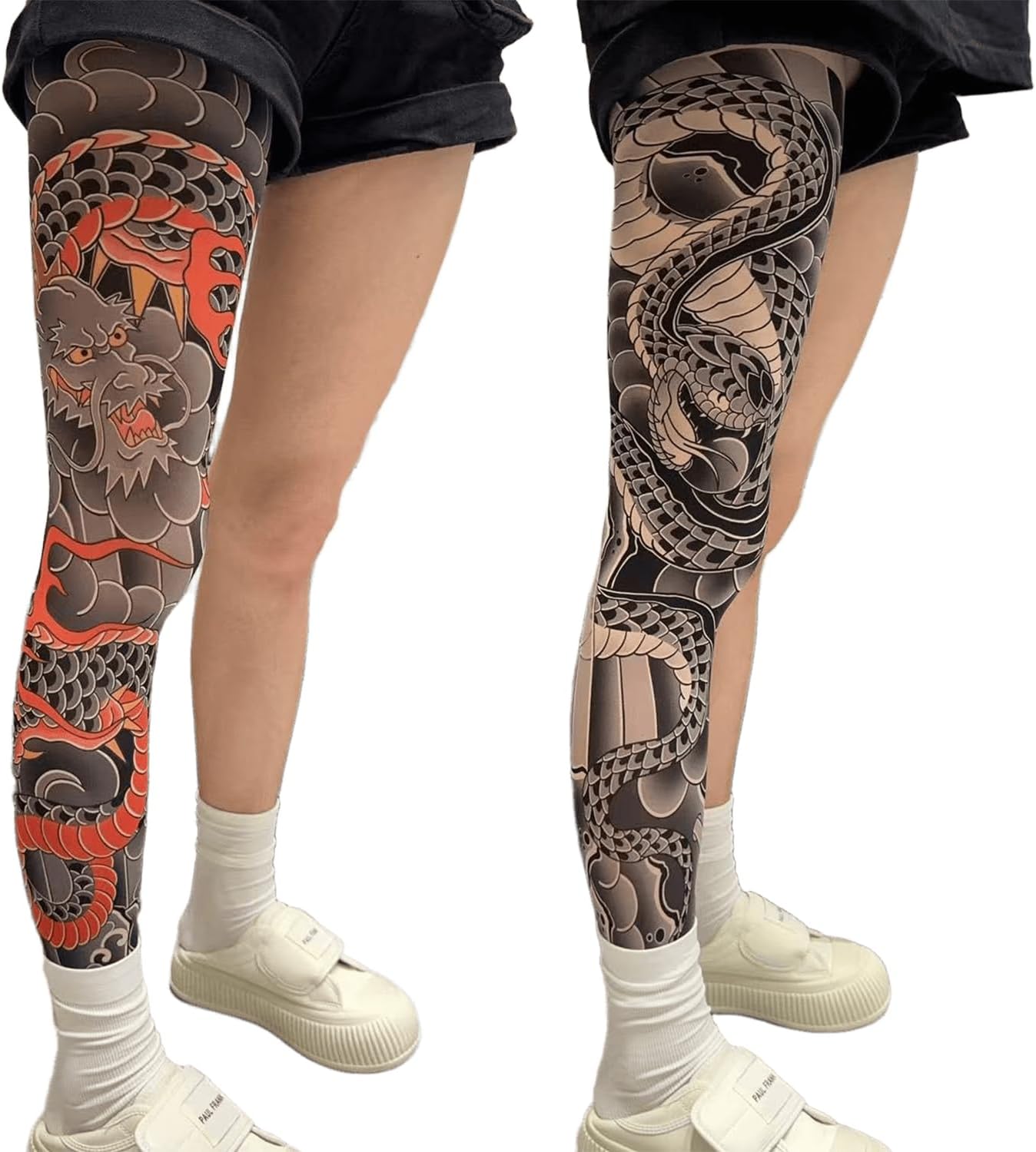 Amazon.co.jp: [ギトバーゴ] タトゥー レッグカバー リアル 足カバー