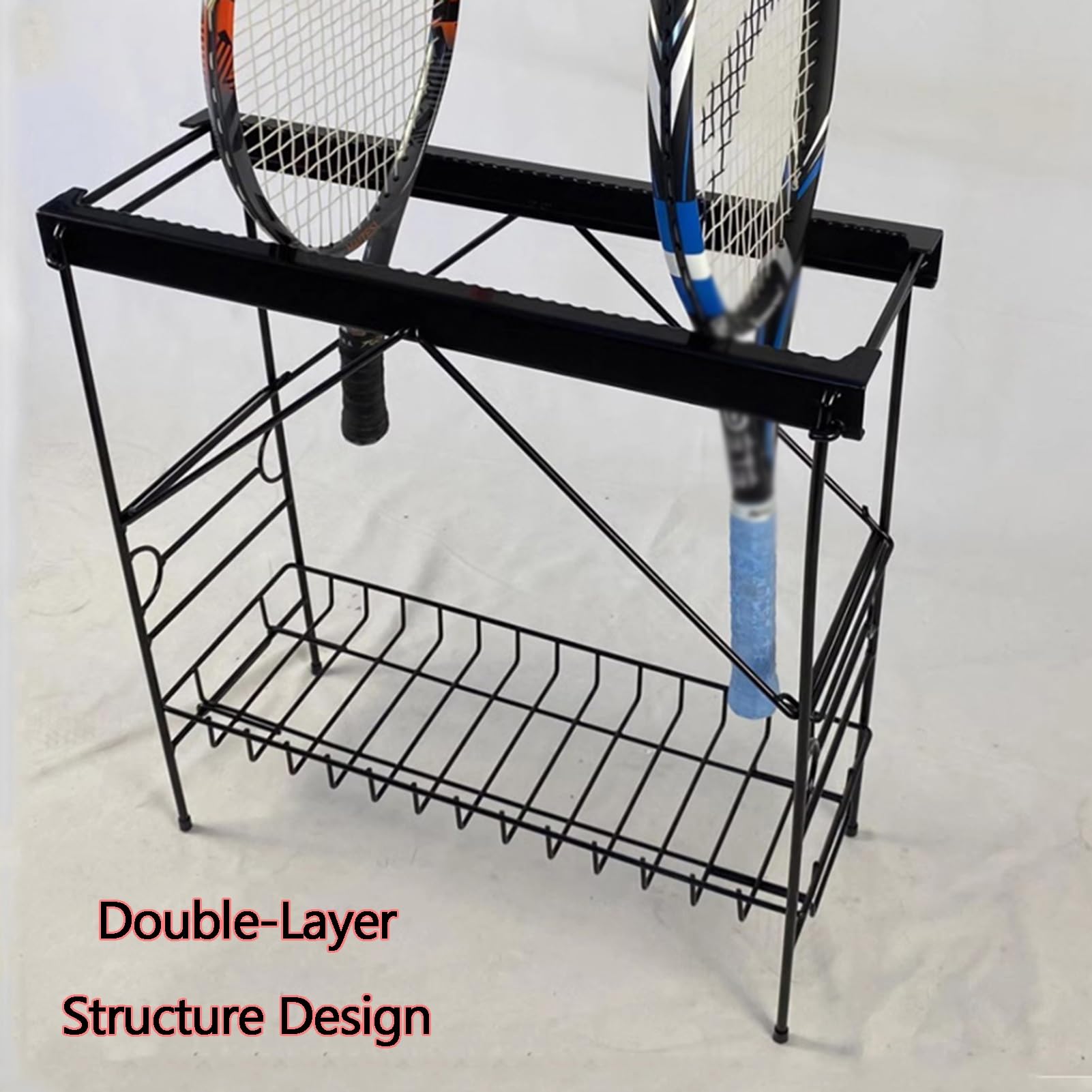 Amazon | テニスラケット収納ラック、折りたたみ式スポーツ用具