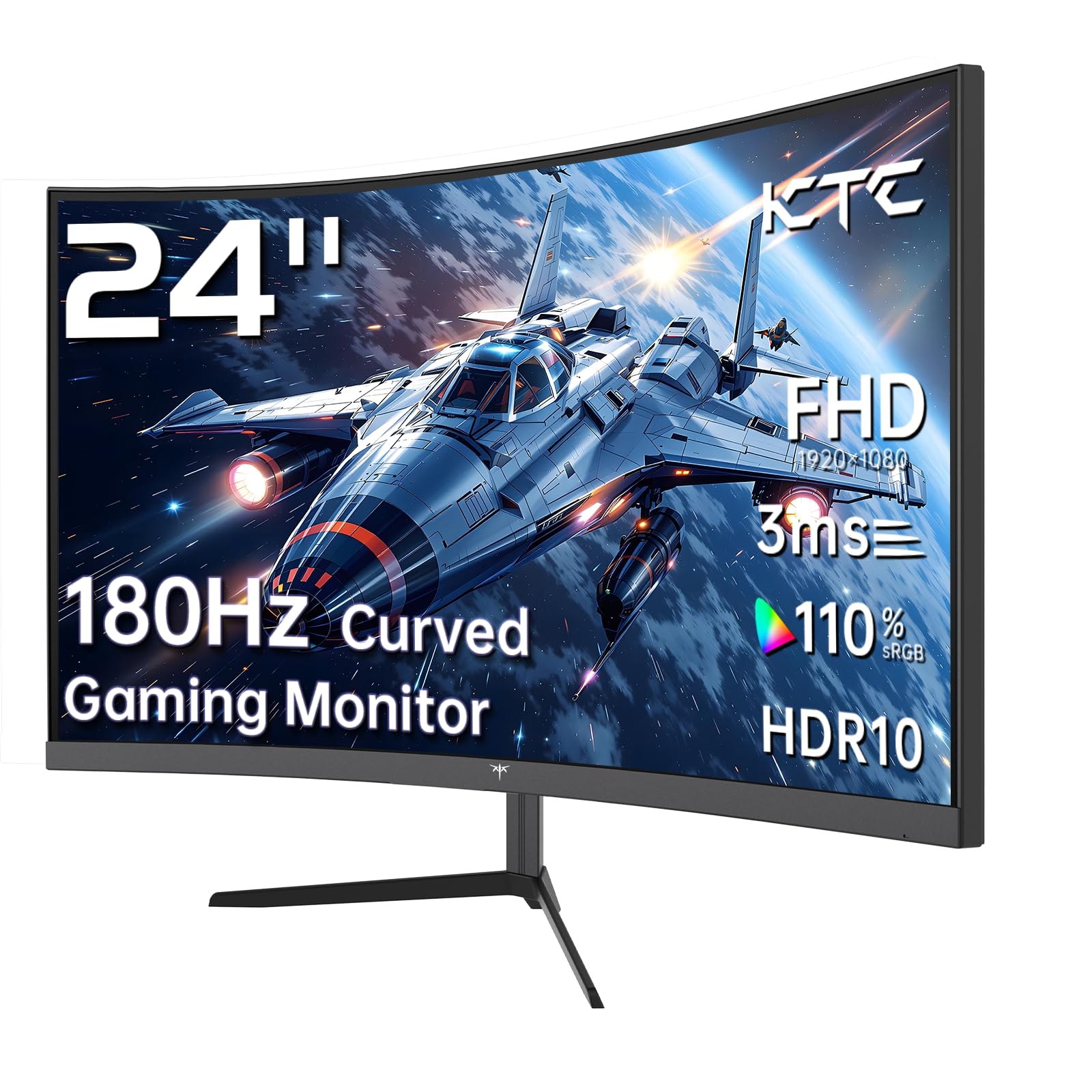 Amazon.com: KTC 24 Inch 1500R Curved Gaming Monitor,180Hz 1ms FHD