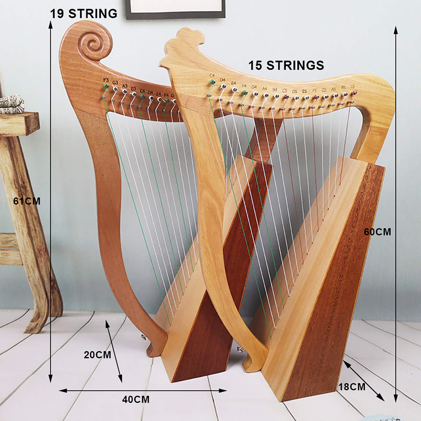 ナチュラルウッド 29弦ハープ 本体