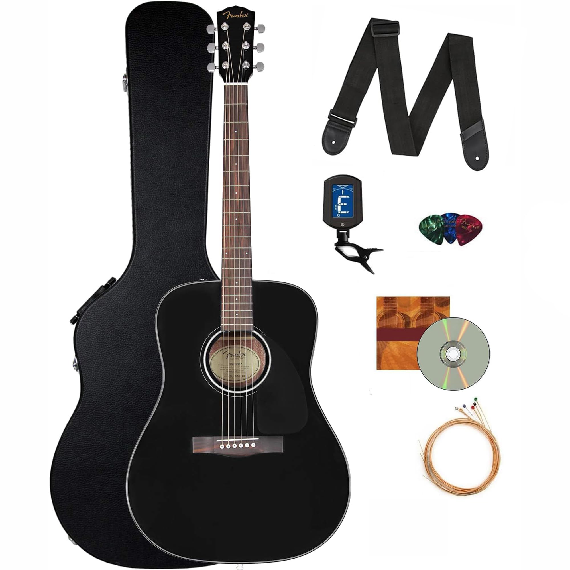 Amazon.com: Fender CD-60 Dreadnought Acoustic Guitar - Black