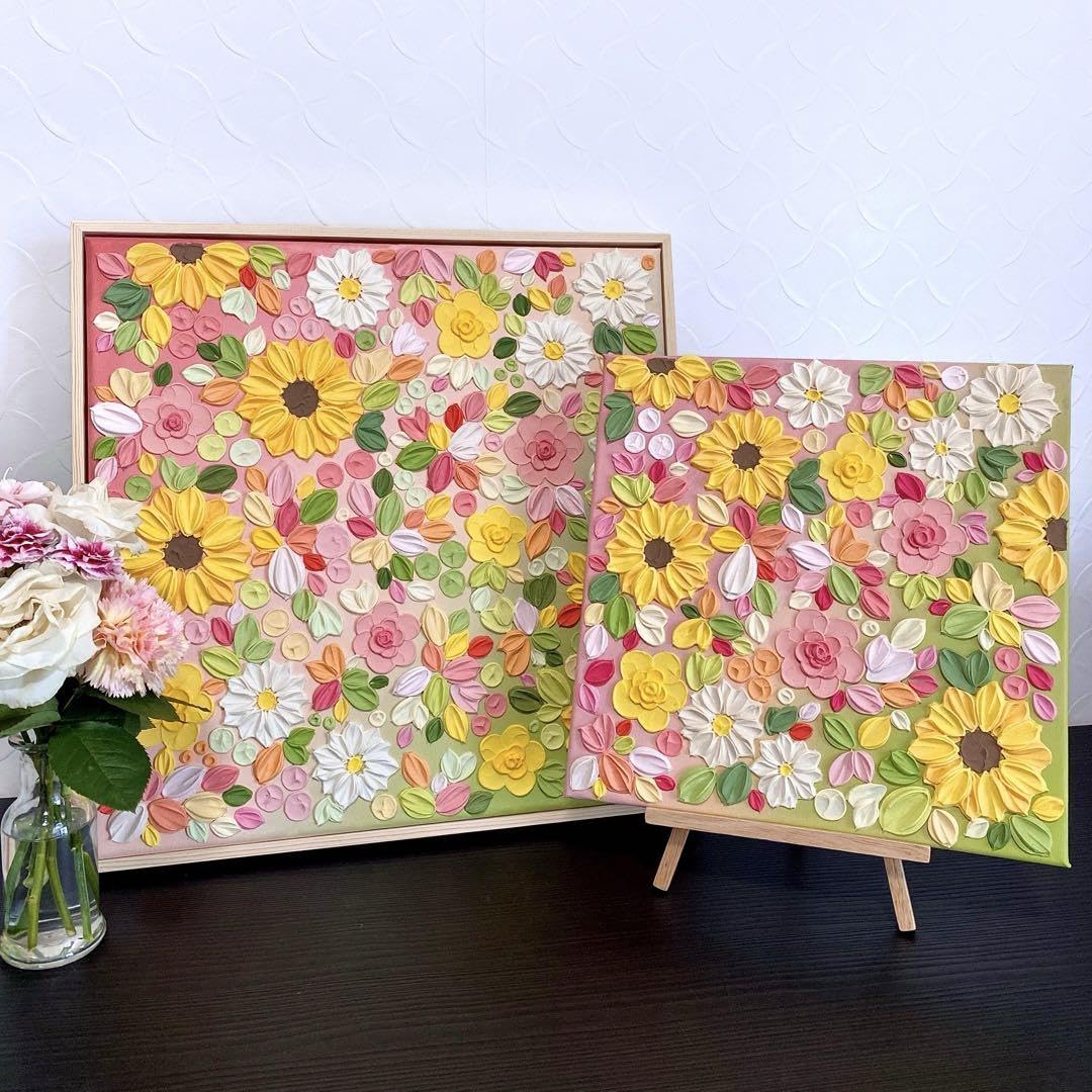 Amazon.co.jp: テクスチャーアート 絵画 アートパネル フラワーアート