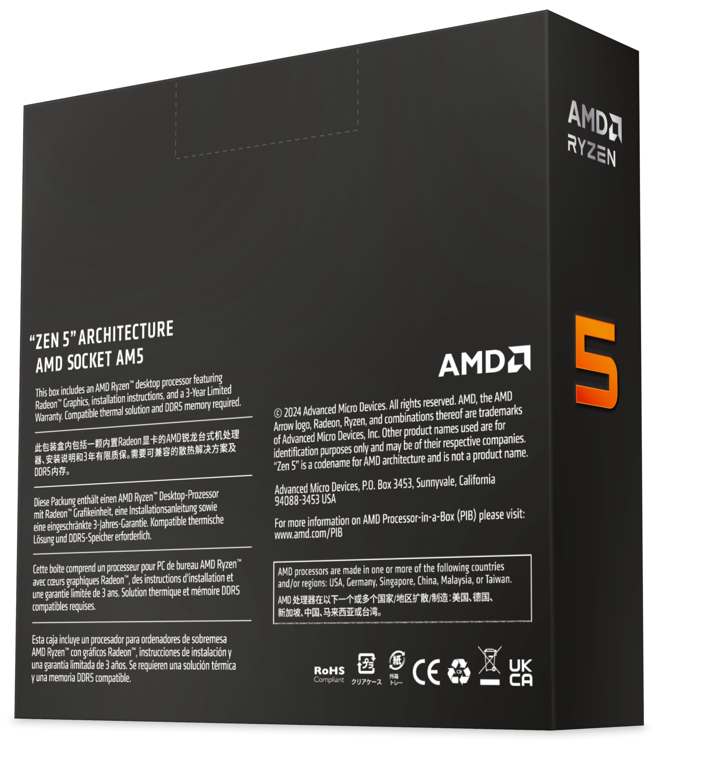 Amazon.com: AMD Ryzen™ 5 9600X 6-Core, 12-Thread Unlocked Desktop