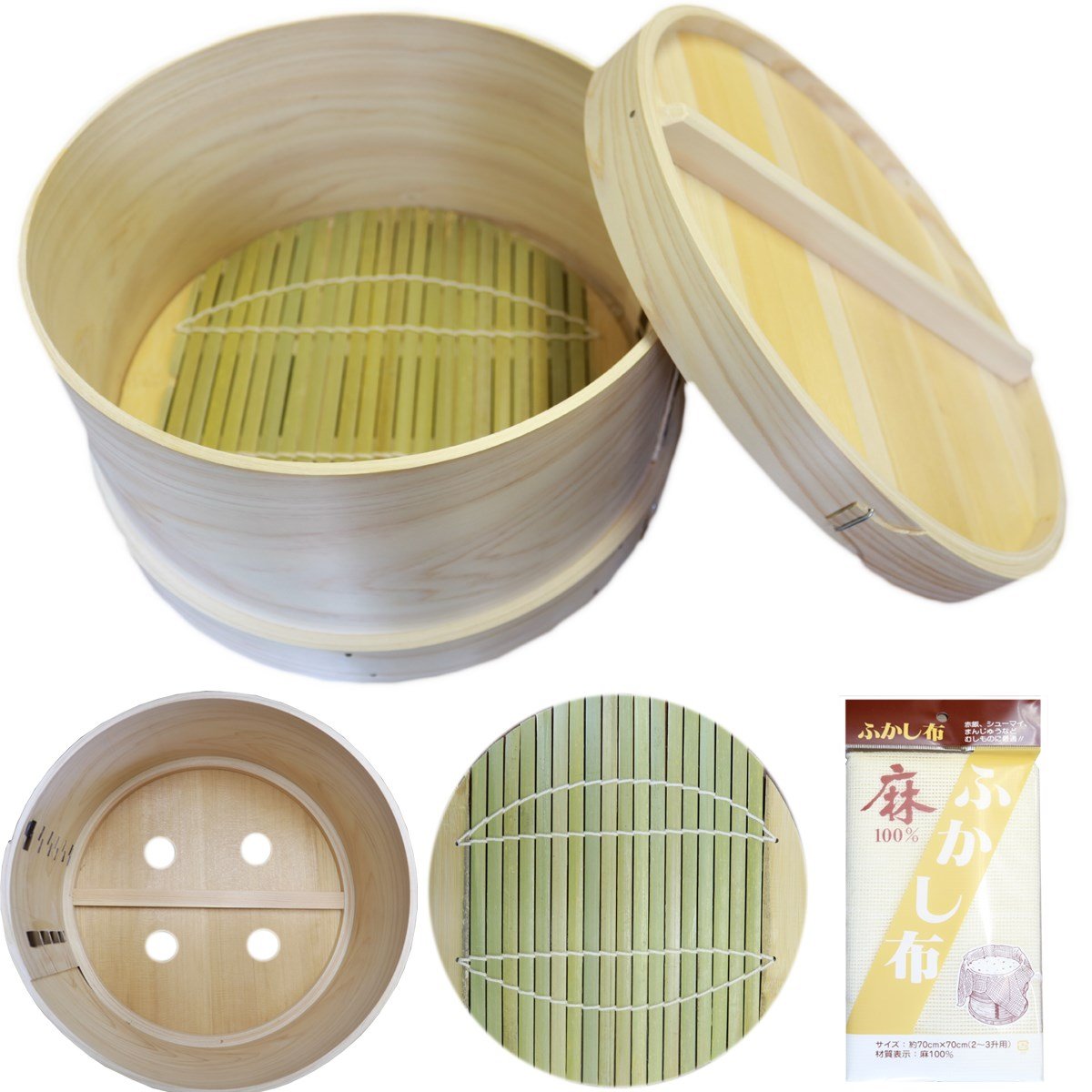 Amazon｜吉野天然ヒノキ使用 国産和せいろ 蓋付き 深型5寸 尺一寸
