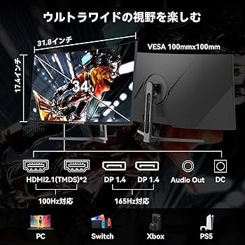 Amazon.co.jp: Minifire 34インチ湾曲モニター ウルトラワイド ゲーム