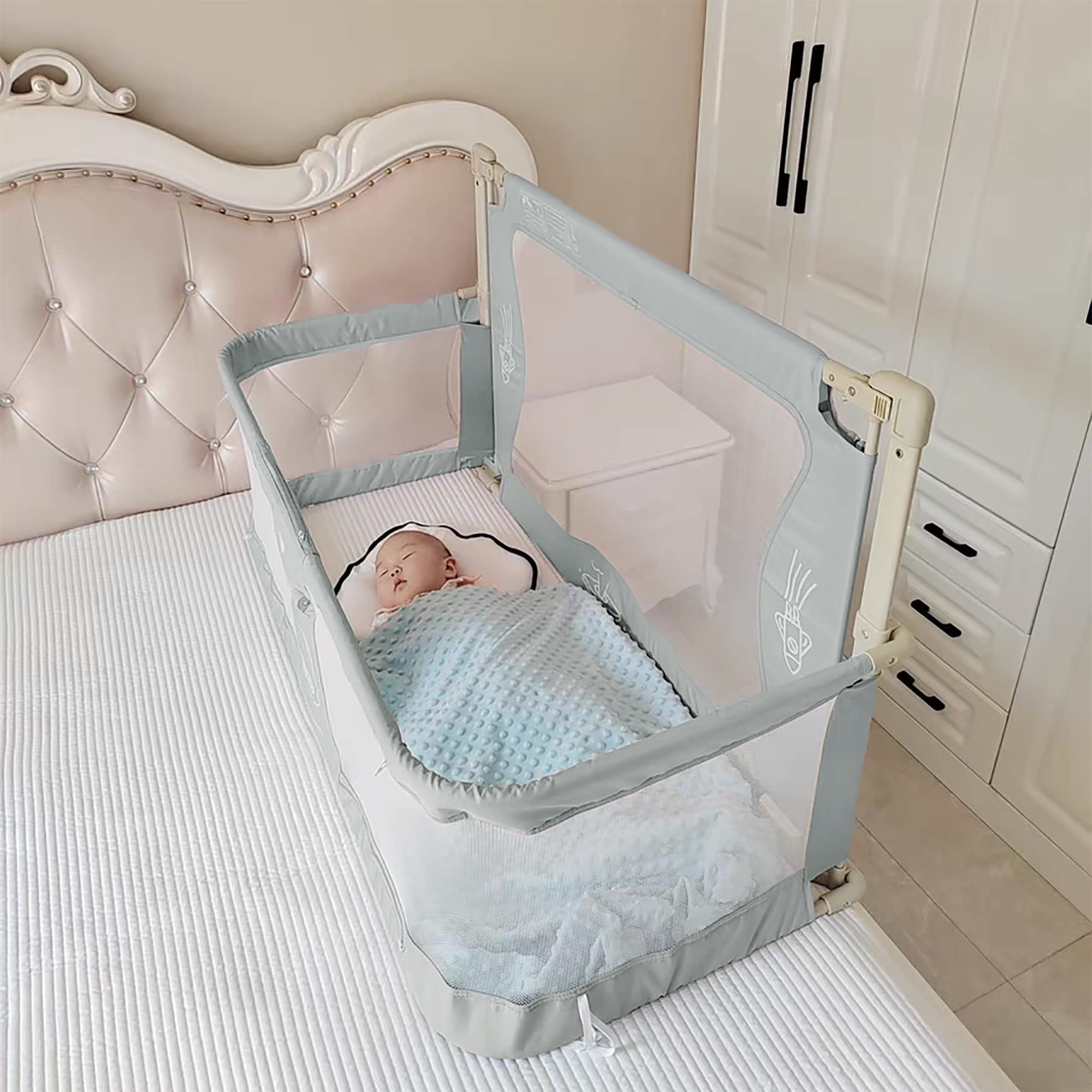 Amazon.co.jp: ベビーベッド 折りたたみ 添い寝ベッド 120x50cm ベビー