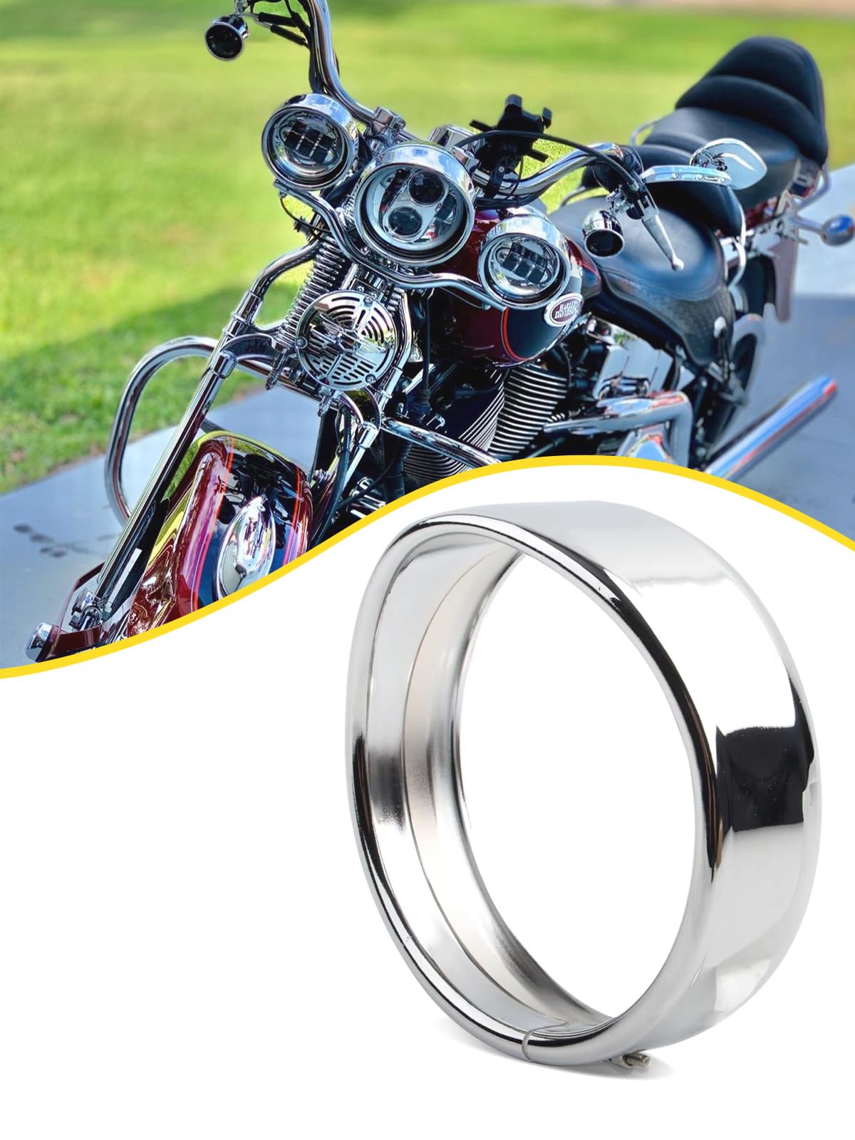 Amazon | Largoods 5.75インチ ヘッドライト 補助トリムリング LED