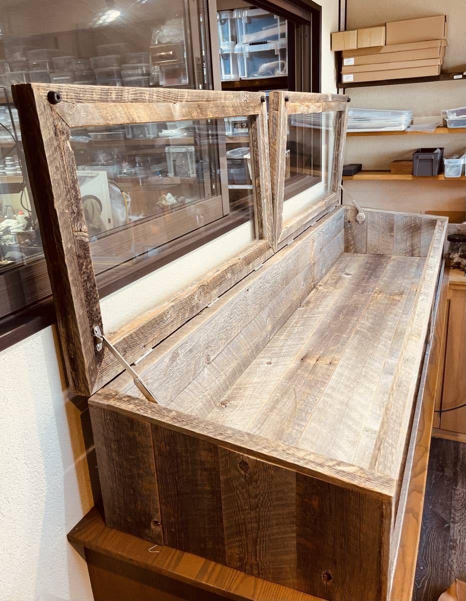 Amazon.co.jp: 什器 ショーケース 古材 品 引き取り限定 アンティーク
