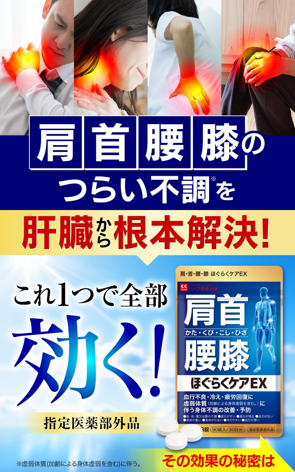 Amazon.co.jp: ほぐらくケア EX 90錠（30日分）[ 腰痛 肩こり 血流改善