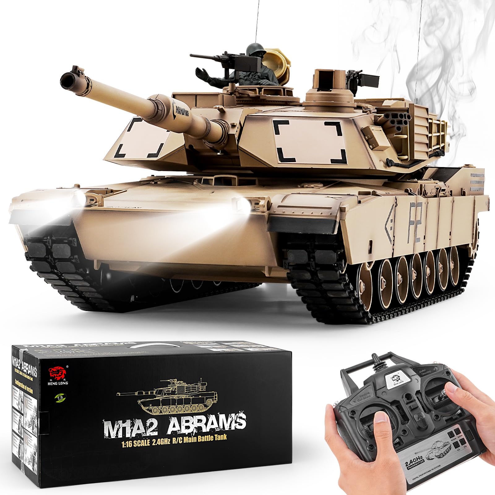Amazon.com: BESTYMXY RC Tanks US M1A2 Abrams Army Tank, HengLong 1