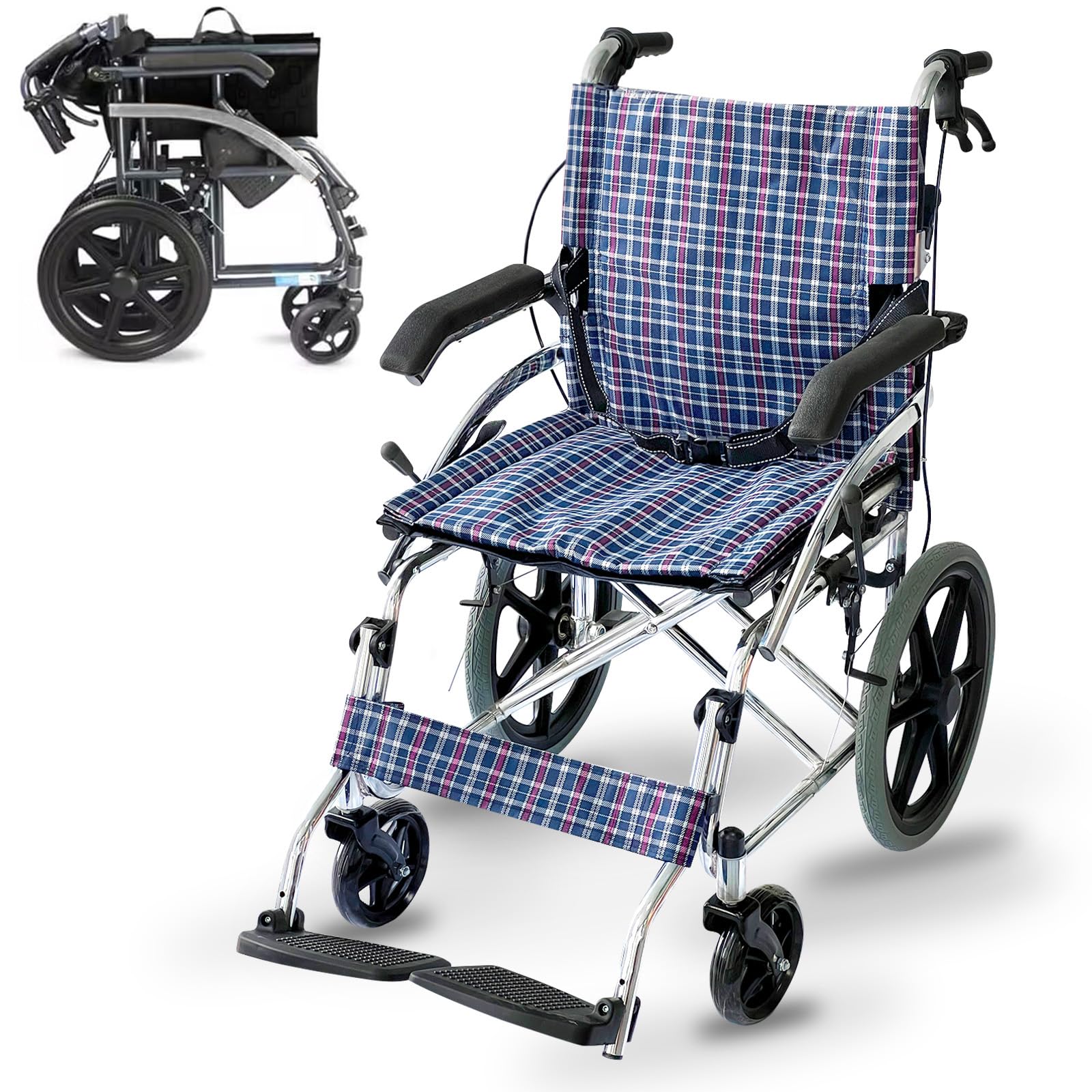 Amazon | Round World 自走式車椅子 車椅子 折り畳み式 介助用車いす