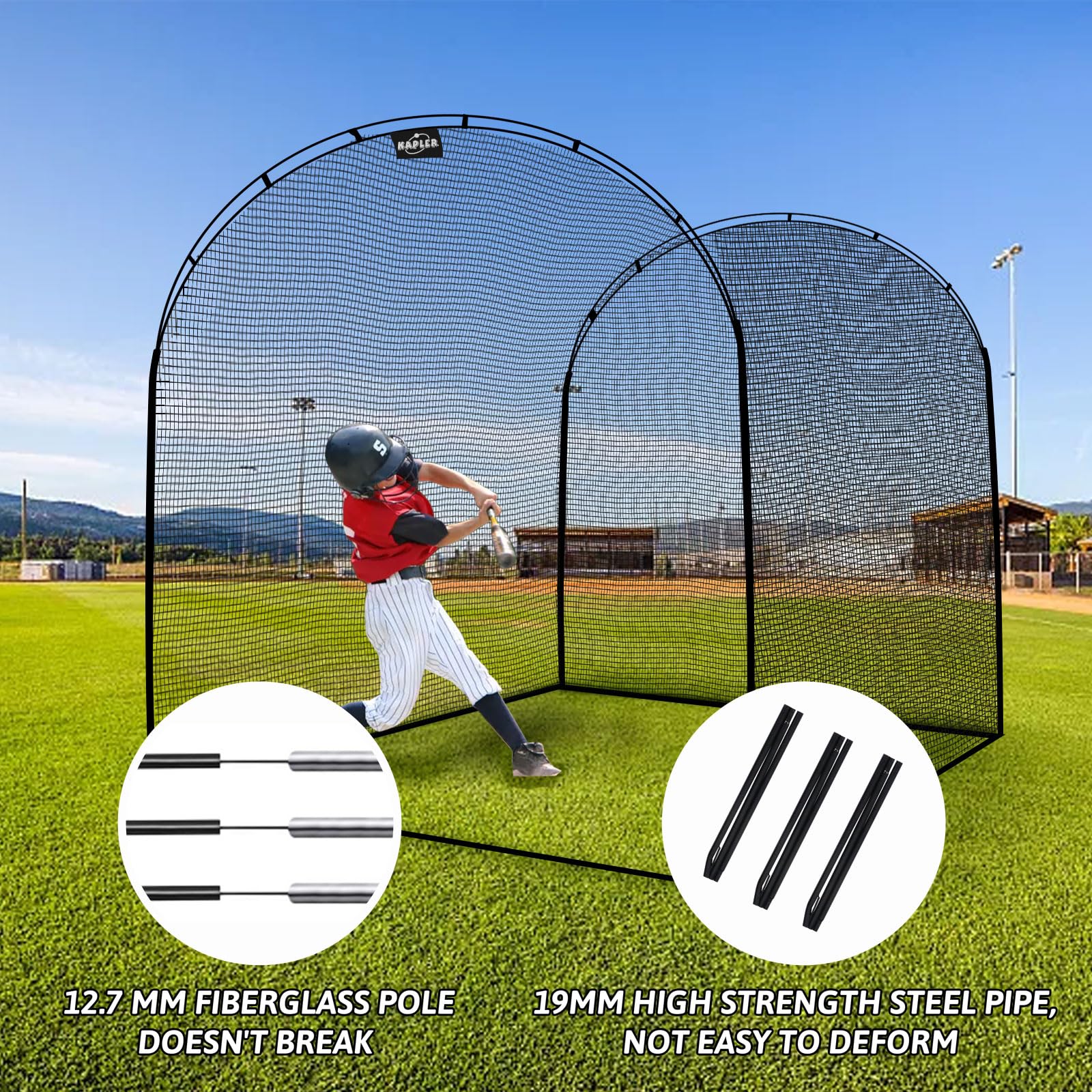 Amazon | Kapler バッティングケージ 4mx3mx3m 野球バッティングケージ