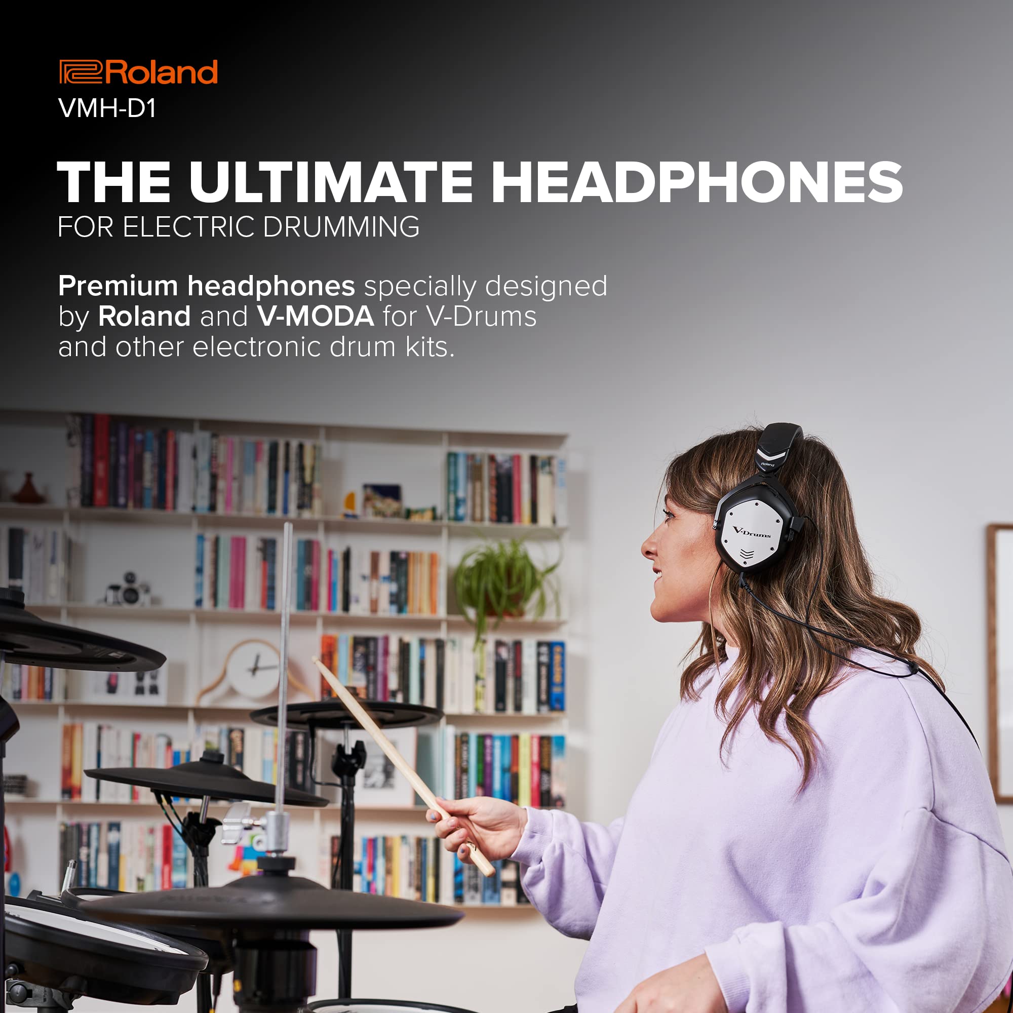 Amazon.com: Roland VMH-D1 V-Drums Headphones | Designed V-Moda for