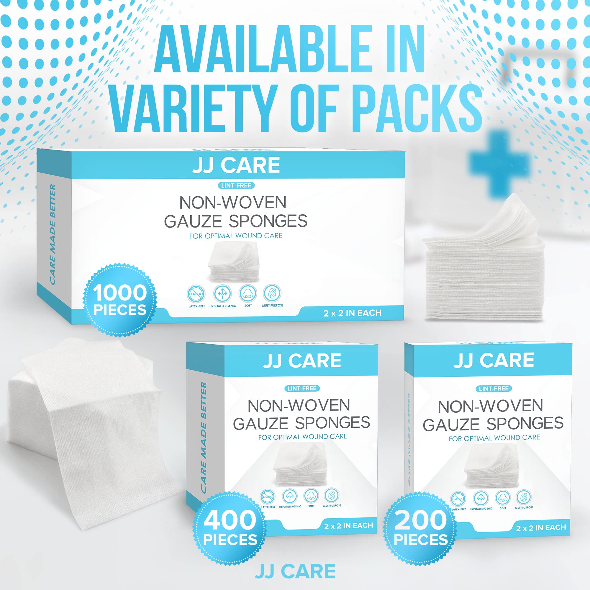 Amazon.com: JJ CARE Non Woven Gauze [200 Count], 2x2 Non Woven