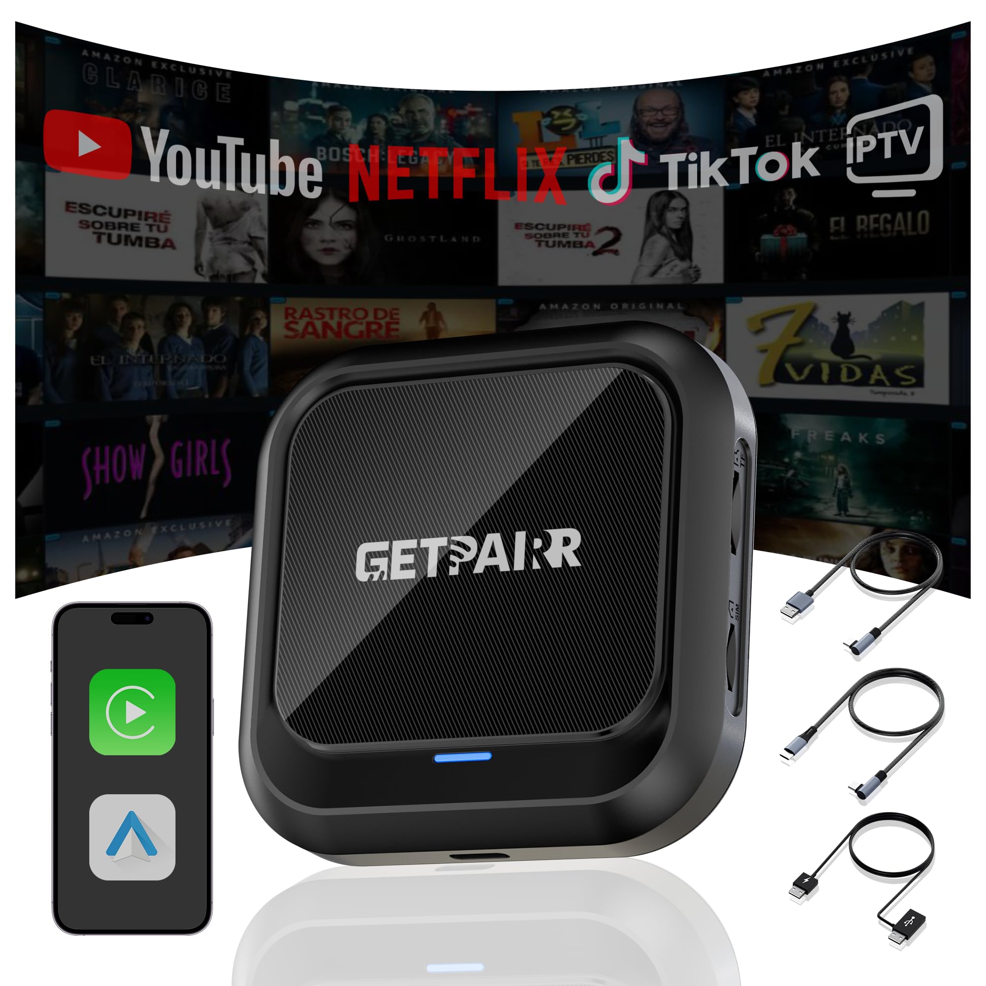 Amazon.co.jp: CarPlay AI Box GETPAIRR CarPlay ワイヤレス&Android