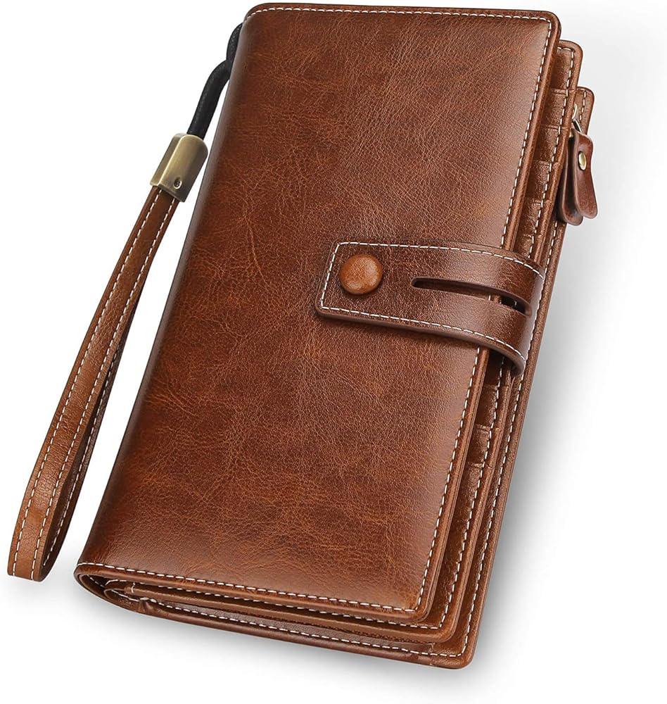 Amazon.com: FT FUNTOR Women's Big Fat RFID Blocking Wallet Leather