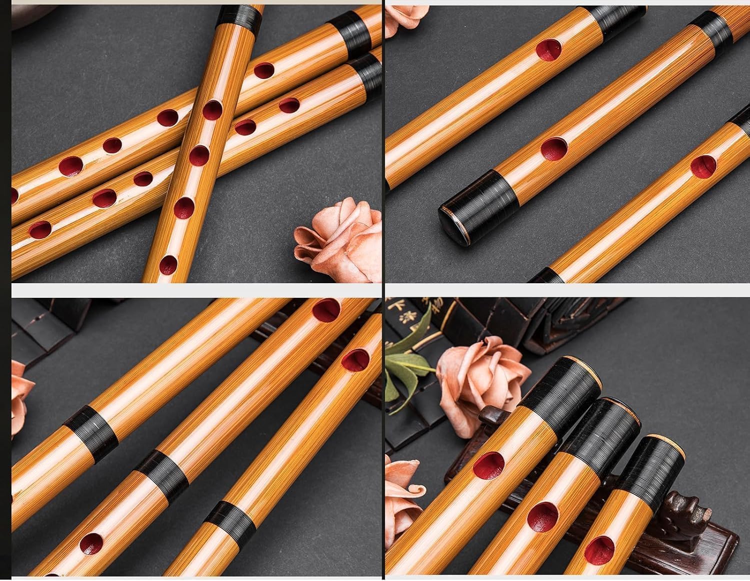Amazon | 初心者向け竹笛、日本の伝統的な手作り、6/7/8音、膜穴なし